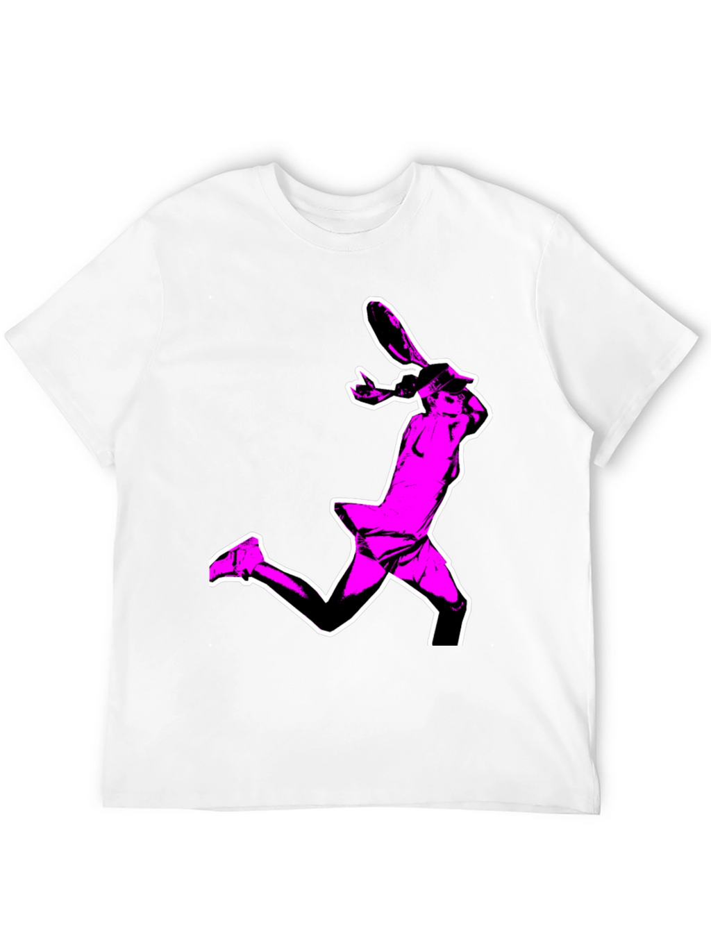 Pop Art Tennis Player Graphic Tee - Black