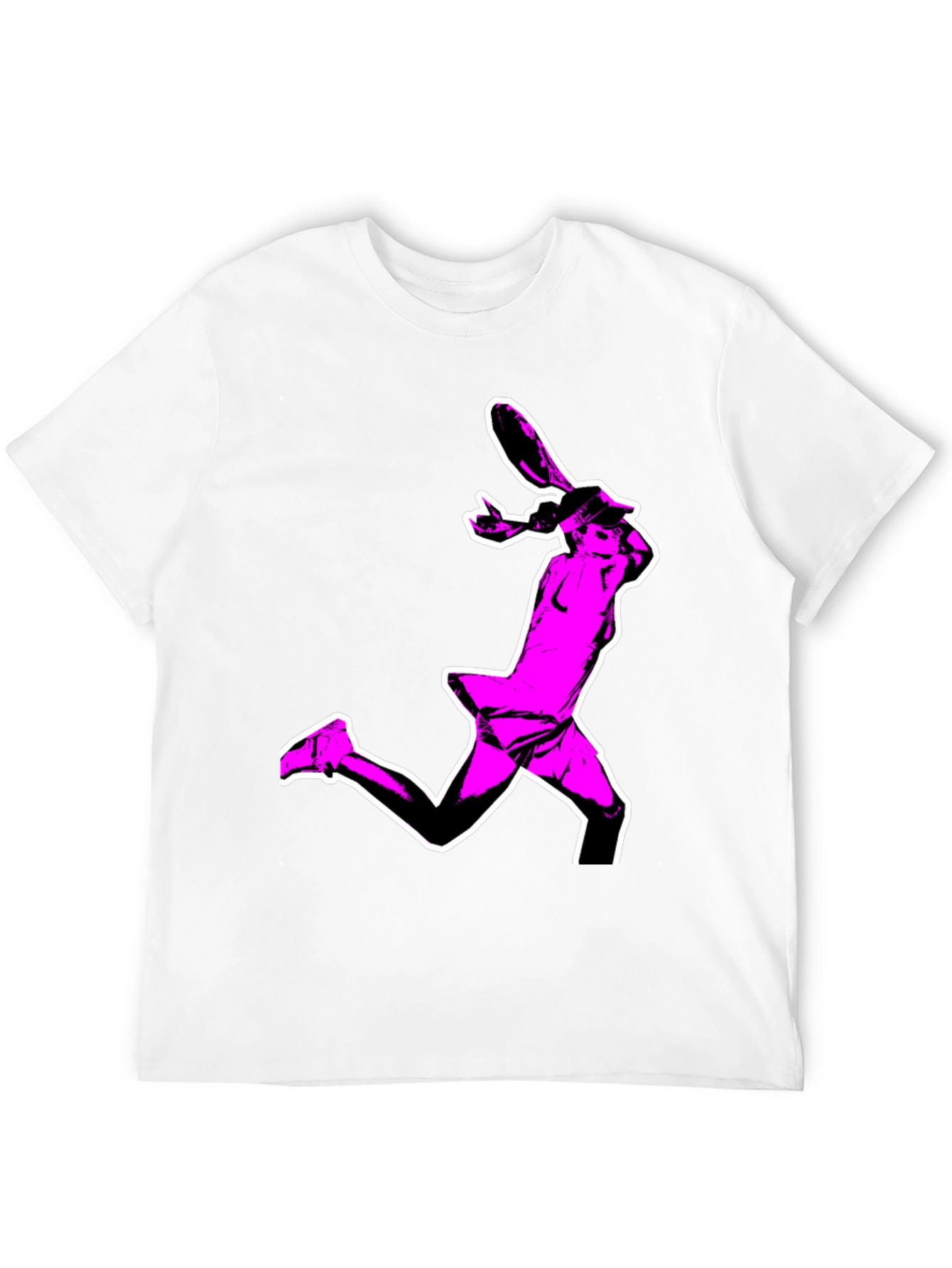 Pop Art Tennis Player Graphic Tee - Black