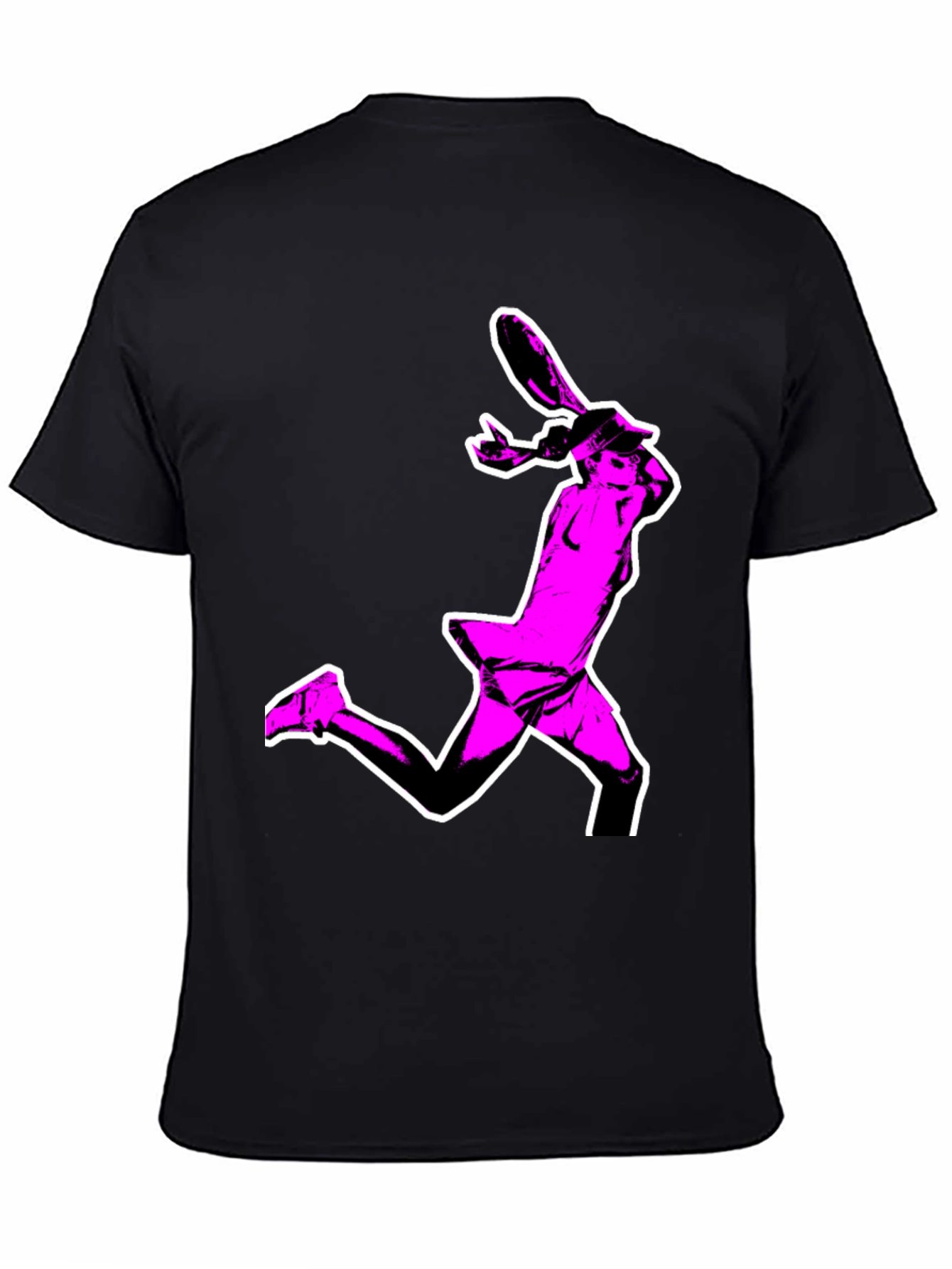Pop Art Tennis Player Graphic Tee - Black