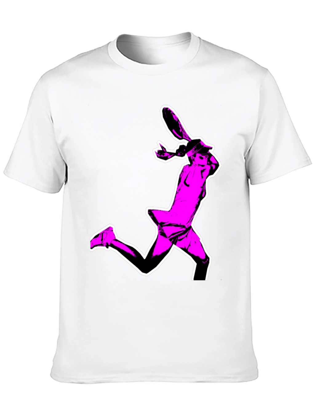 Pop Art Tennis Player Graphic Tee - Black
