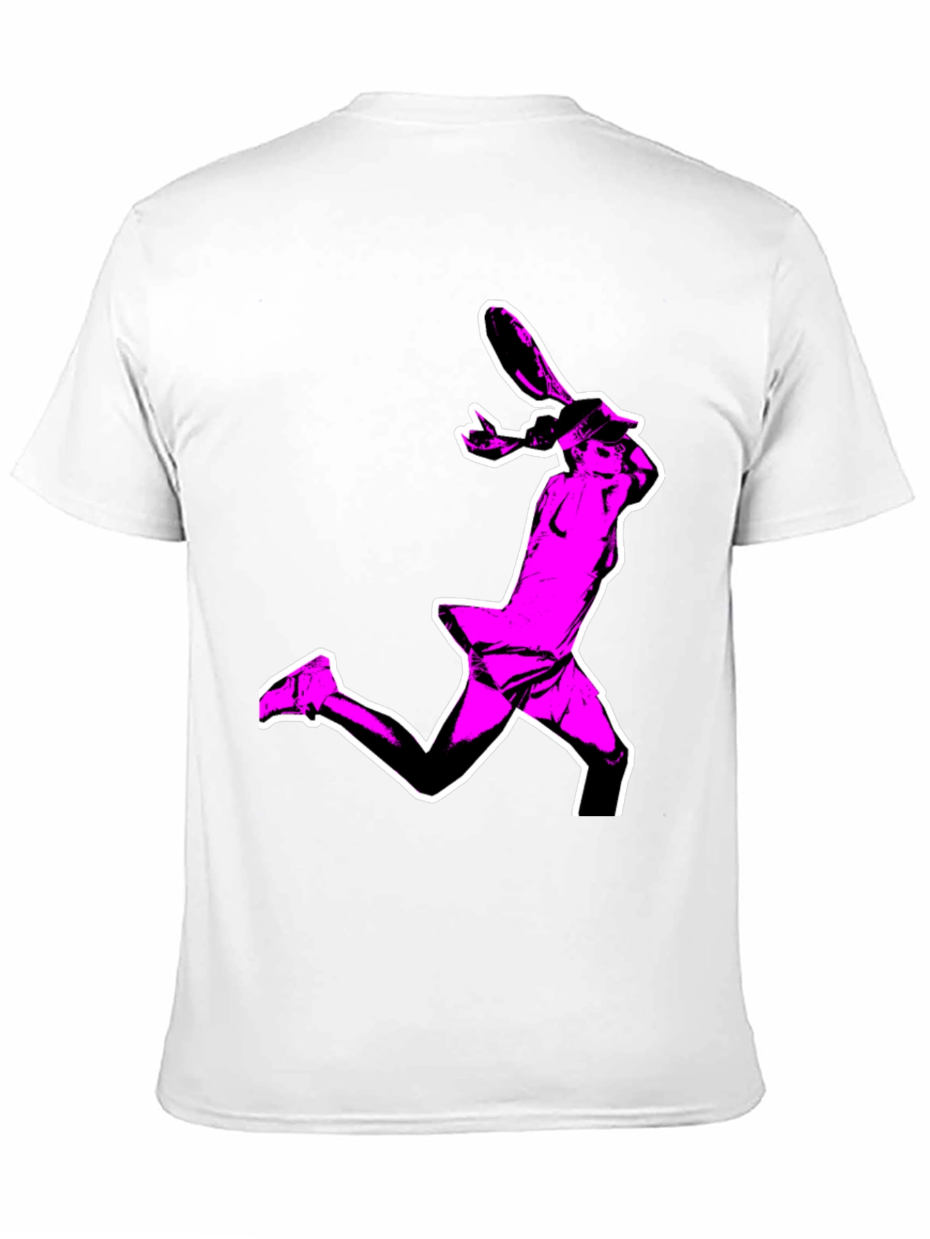 Pop Art Tennis Player Graphic Tee - Black