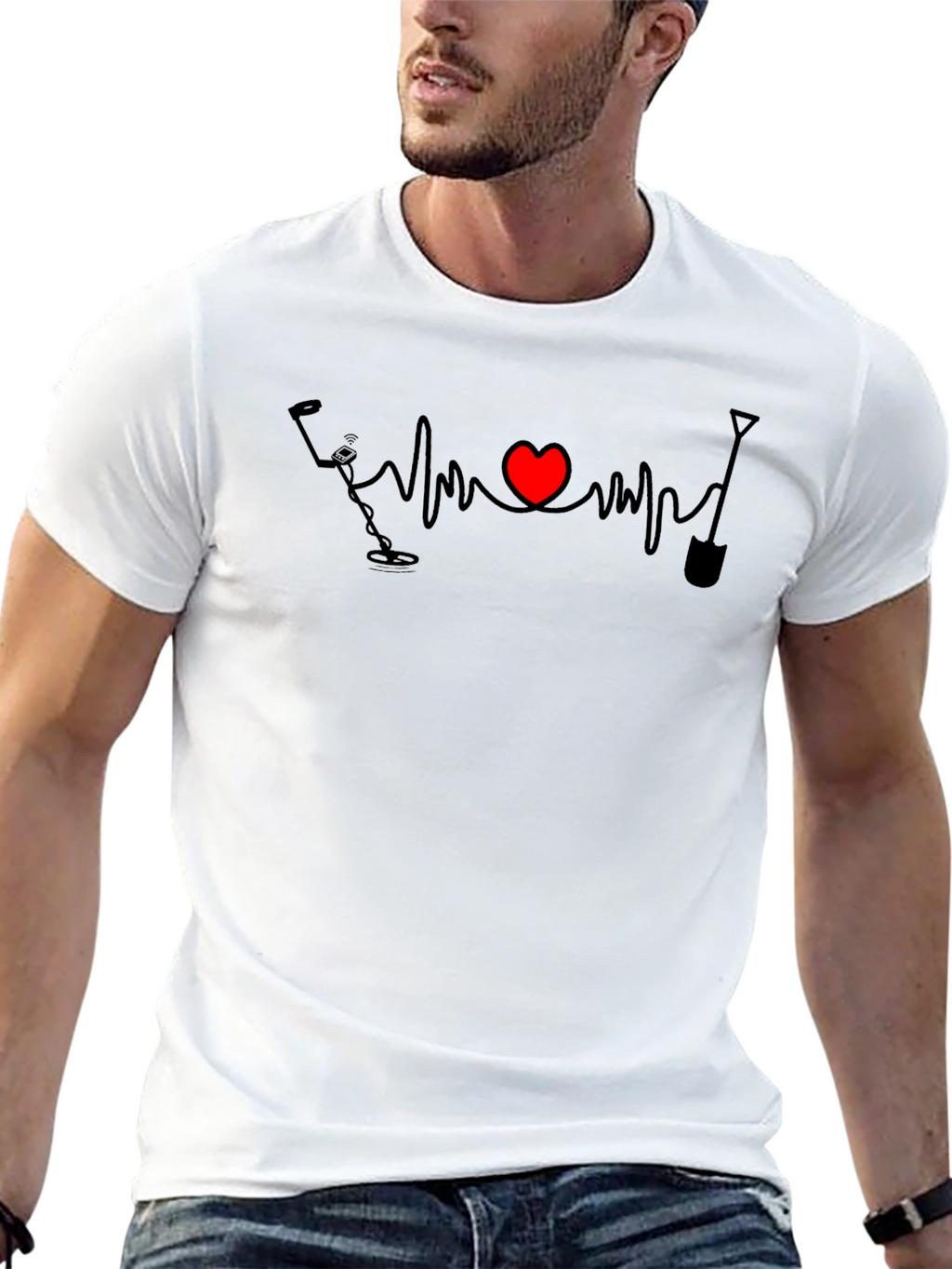 Metal Detecting Heartbeat T-Shirt