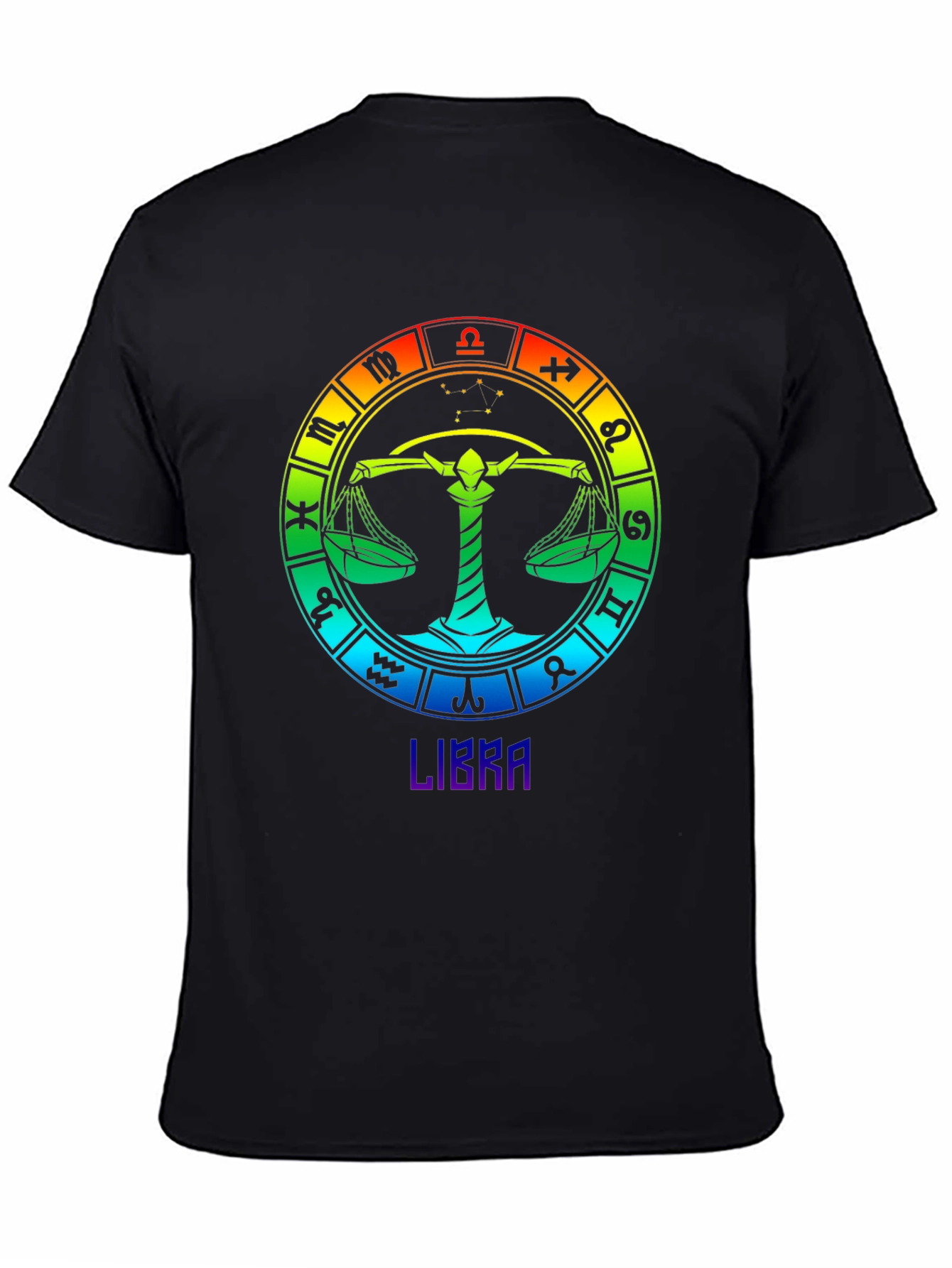 Libra Zodiac T-Shirt - Rainbow Astrological Sign Tee