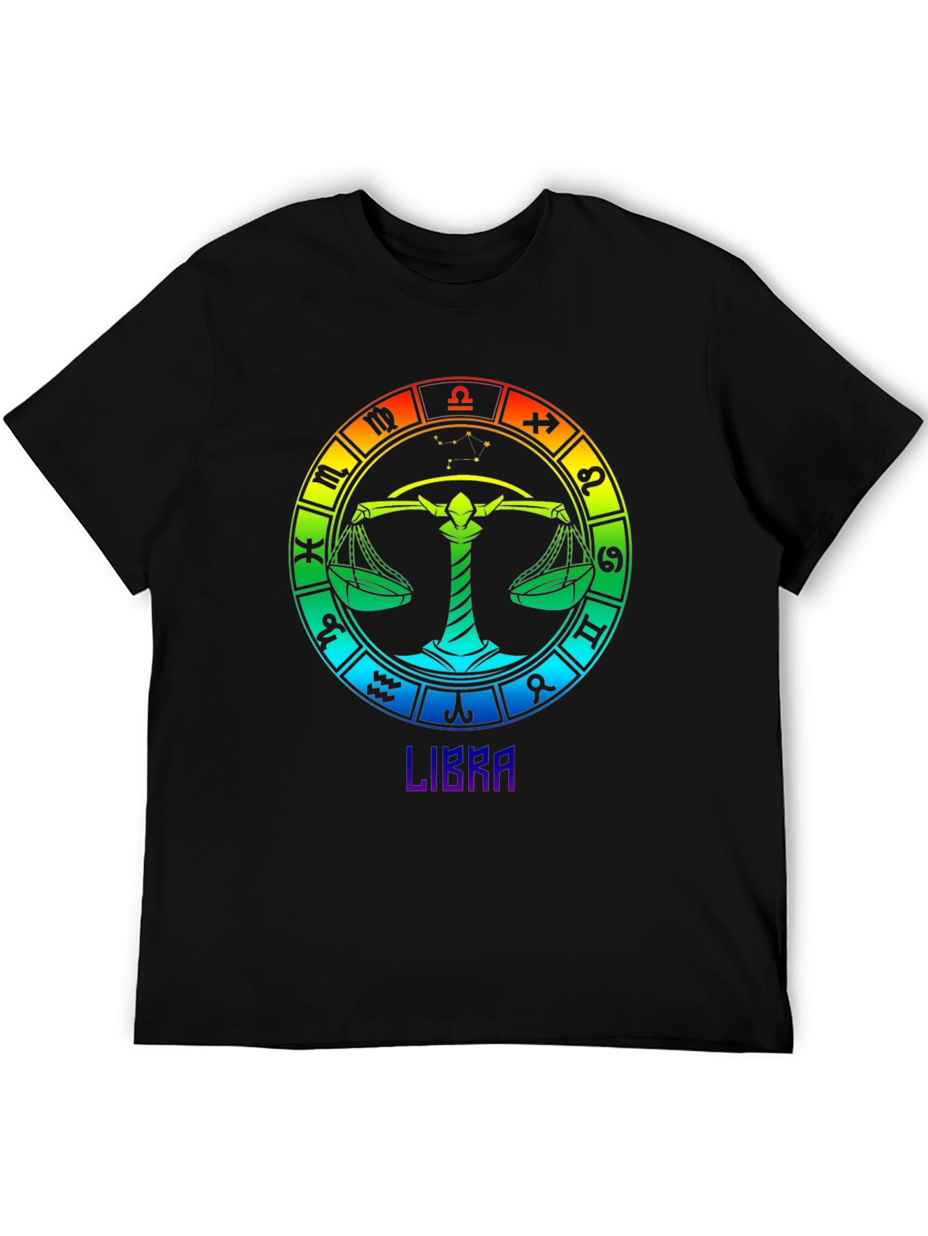 Libra Zodiac T-Shirt - Rainbow Astrological Sign Tee