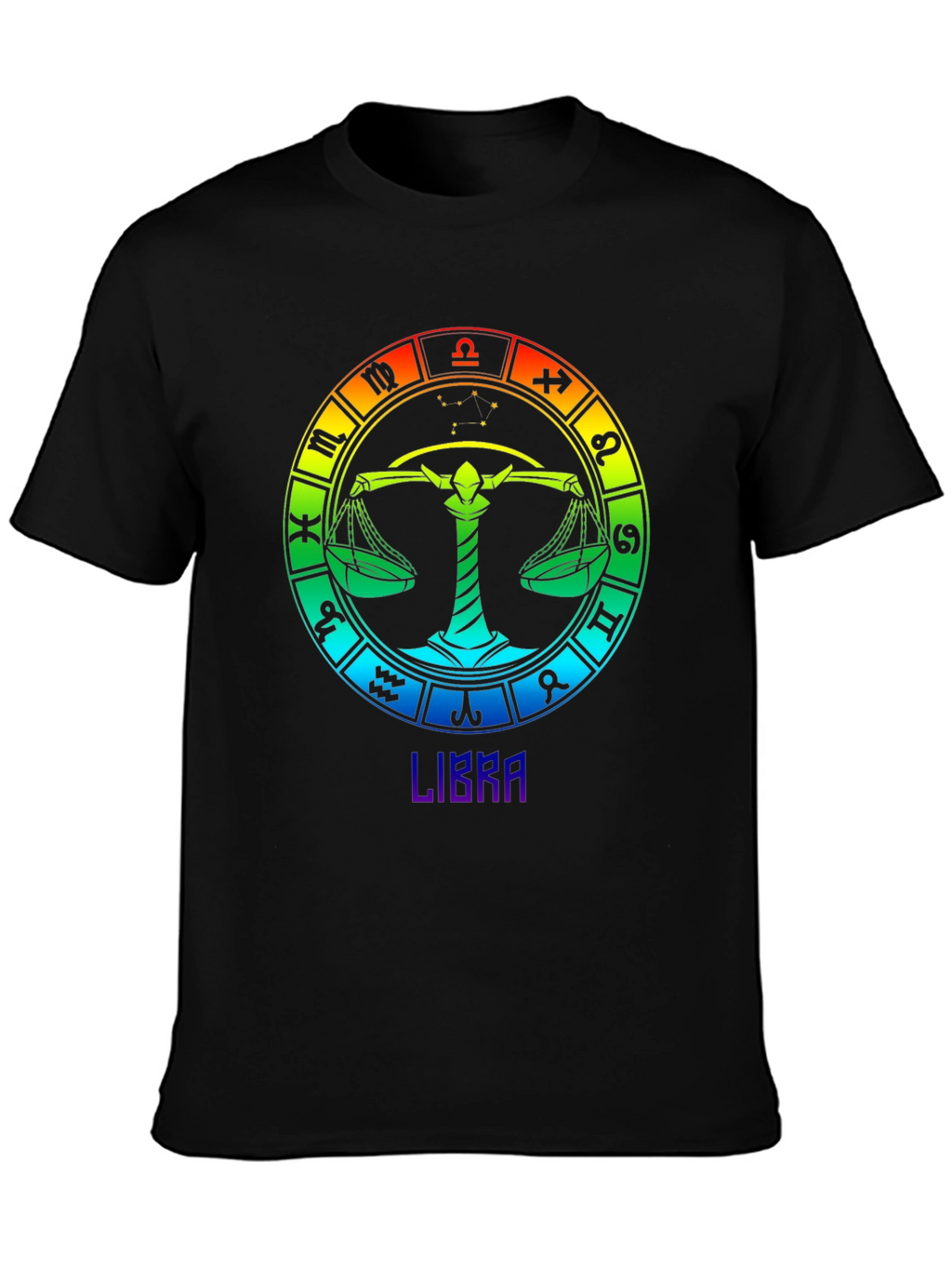 Libra Zodiac T-Shirt - Rainbow Astrological Sign Tee
