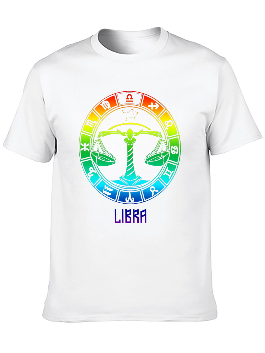 Libra Zodiac T-Shirt - Rainbow Astrological Sign Tee