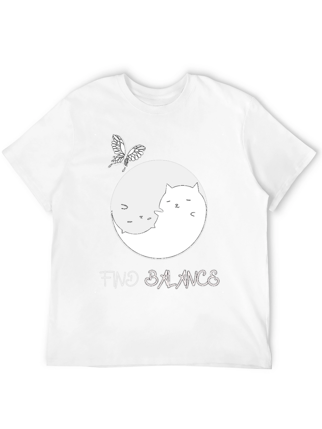 Yin Yang Cat T-Shirt - Find Balance