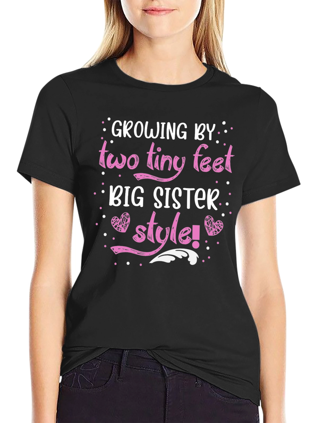 Growing by Two Tiny Feet Big Sister Style T-Shirt