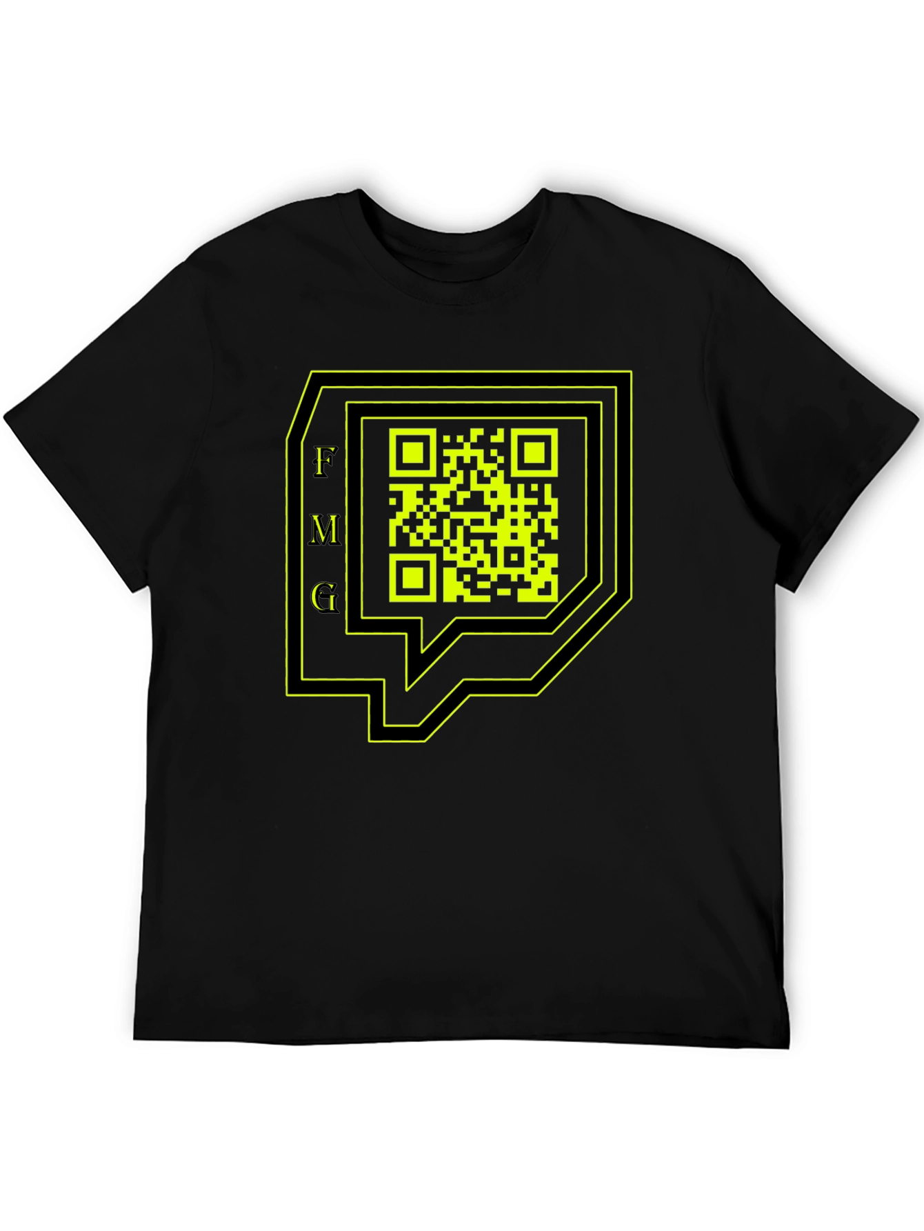 FMG QR Code Graphic Black T-Shirt