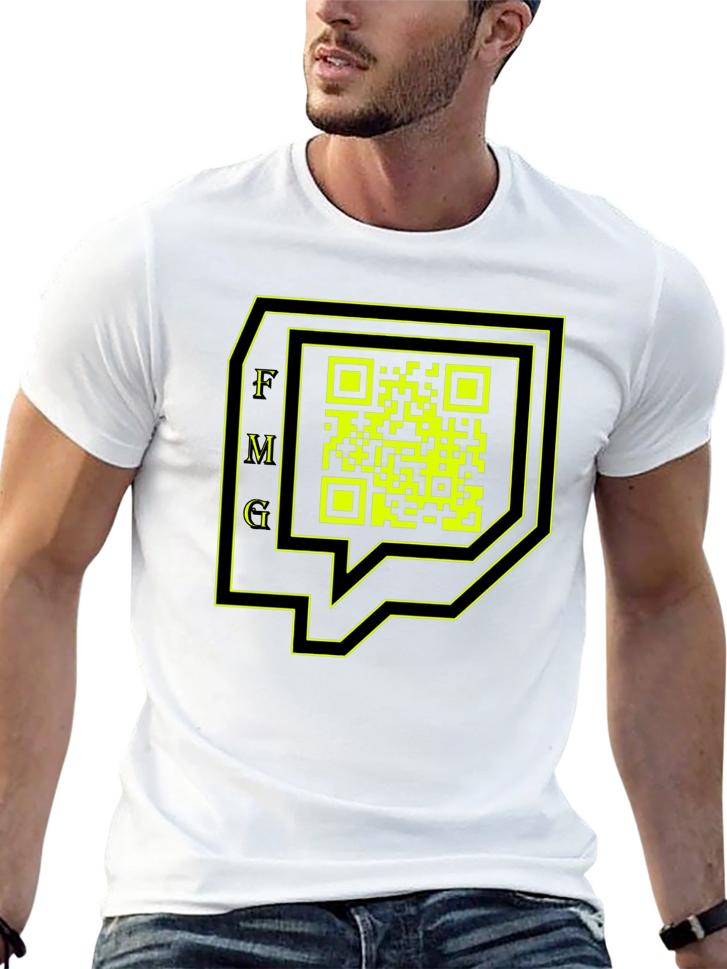 FMG QR Code Graphic Black T-Shirt