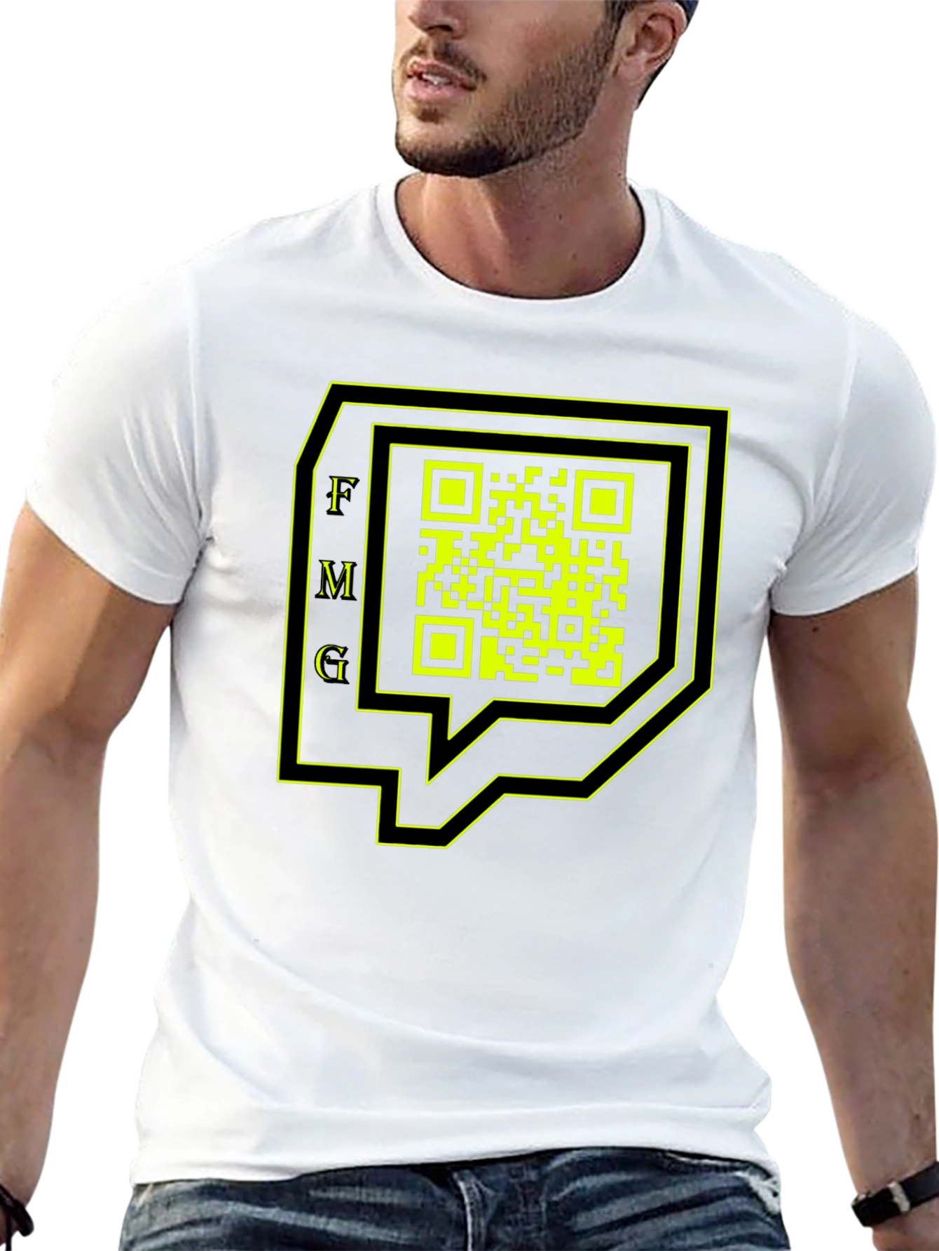 FMG QR Code Graphic Black T-Shirt