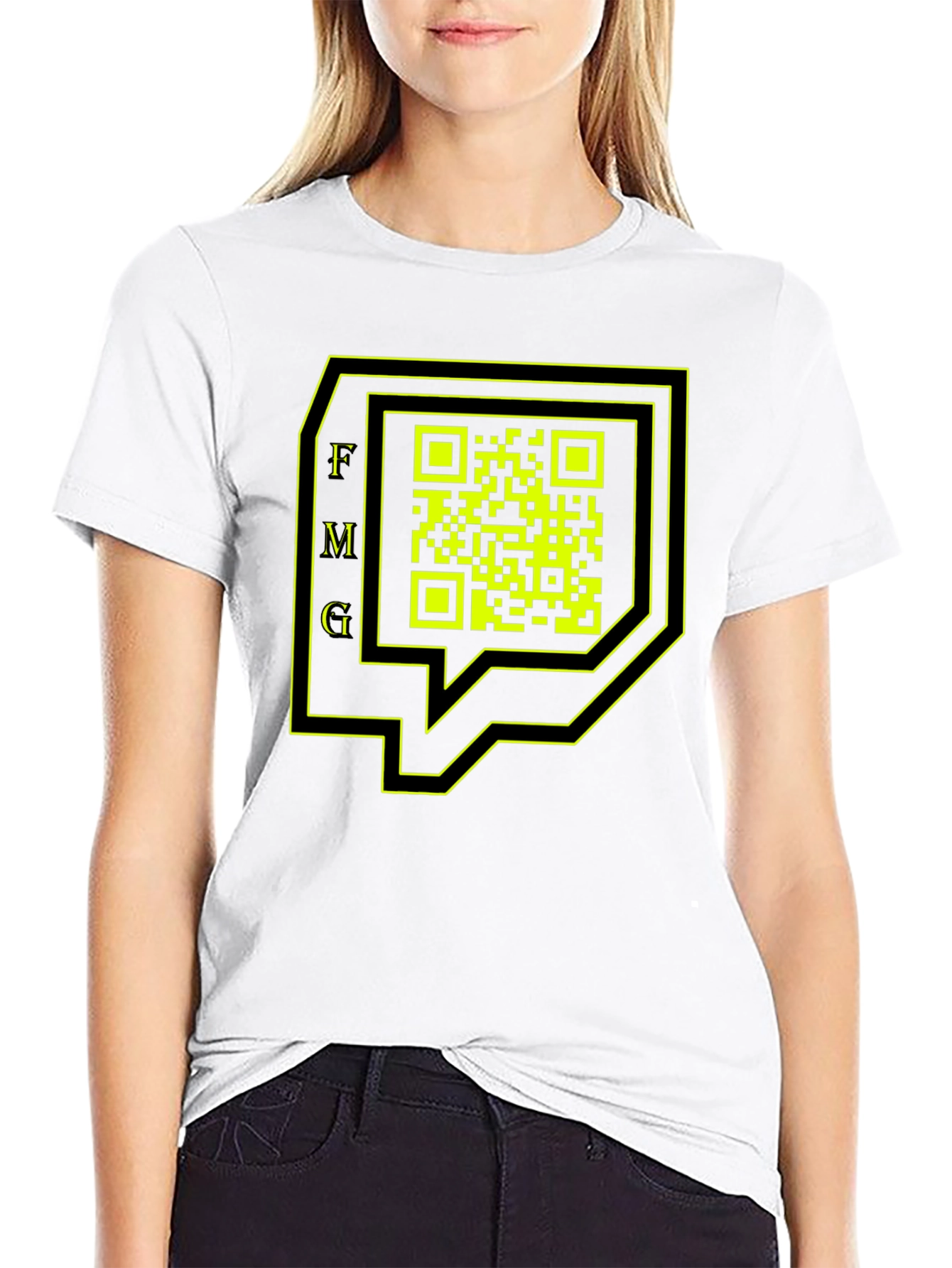 FMG QR Code Graphic Black T-Shirt