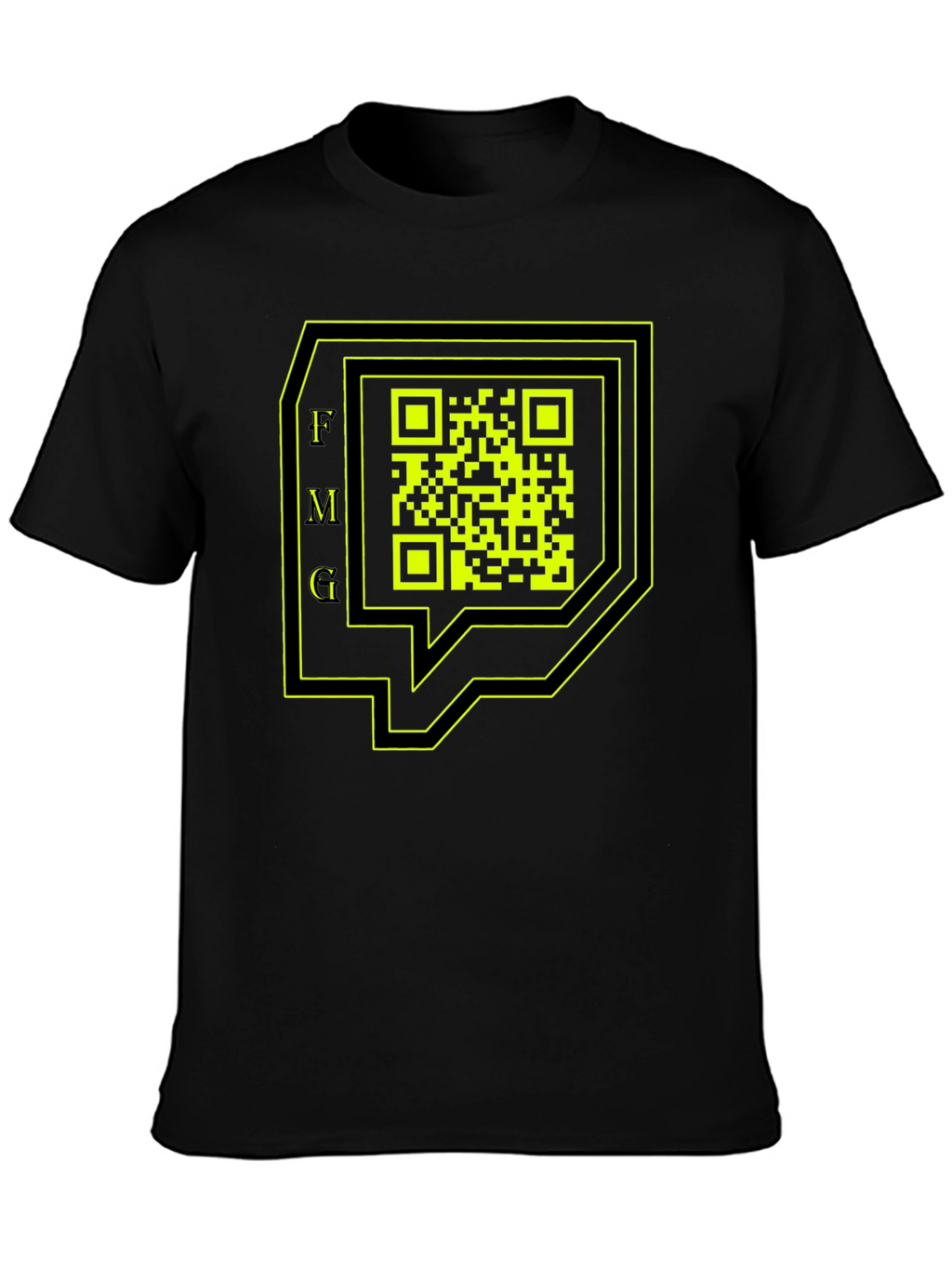 FMG QR Code Graphic Black T-Shirt