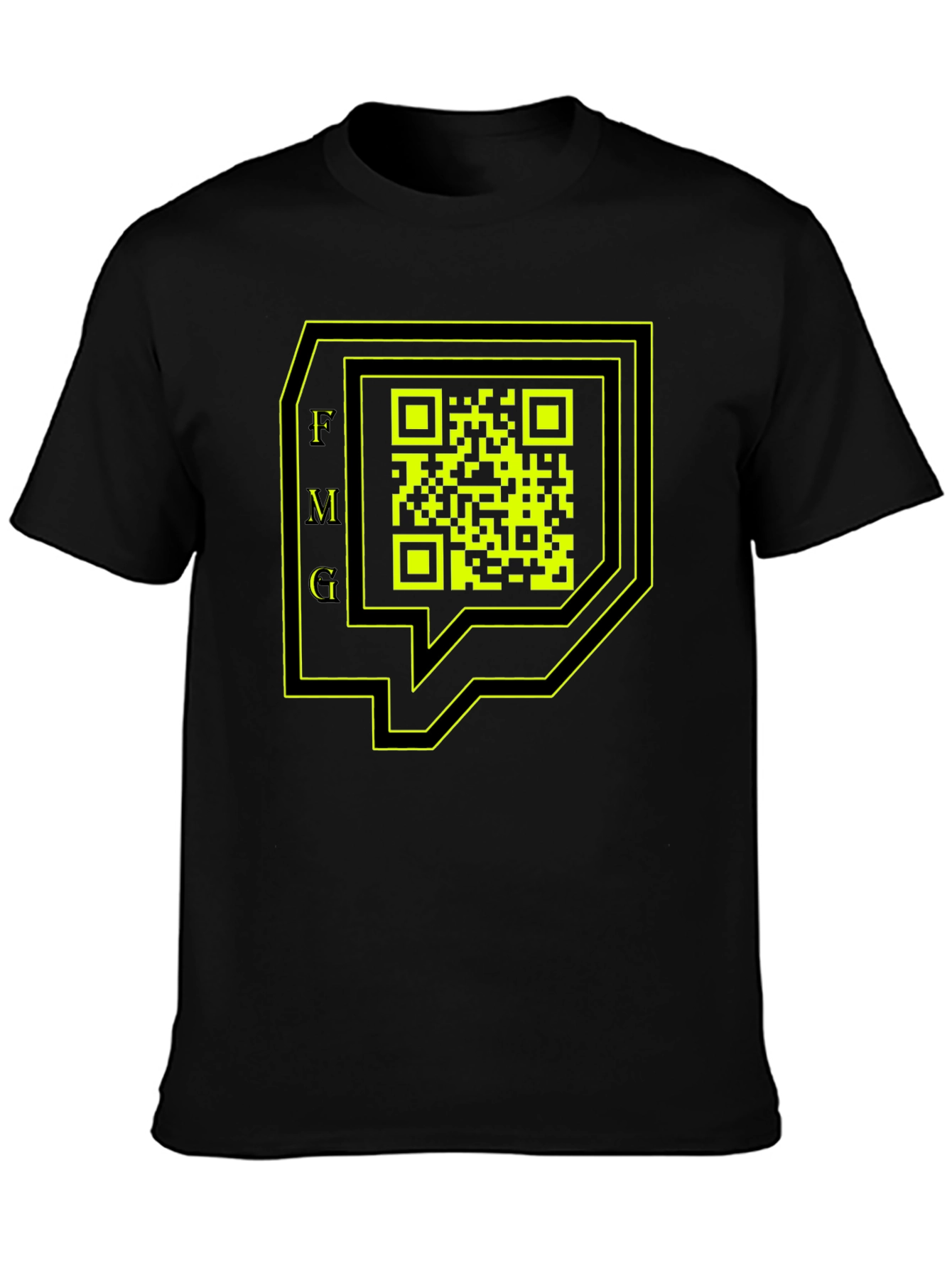 FMG QR Code Graphic Black T-Shirt