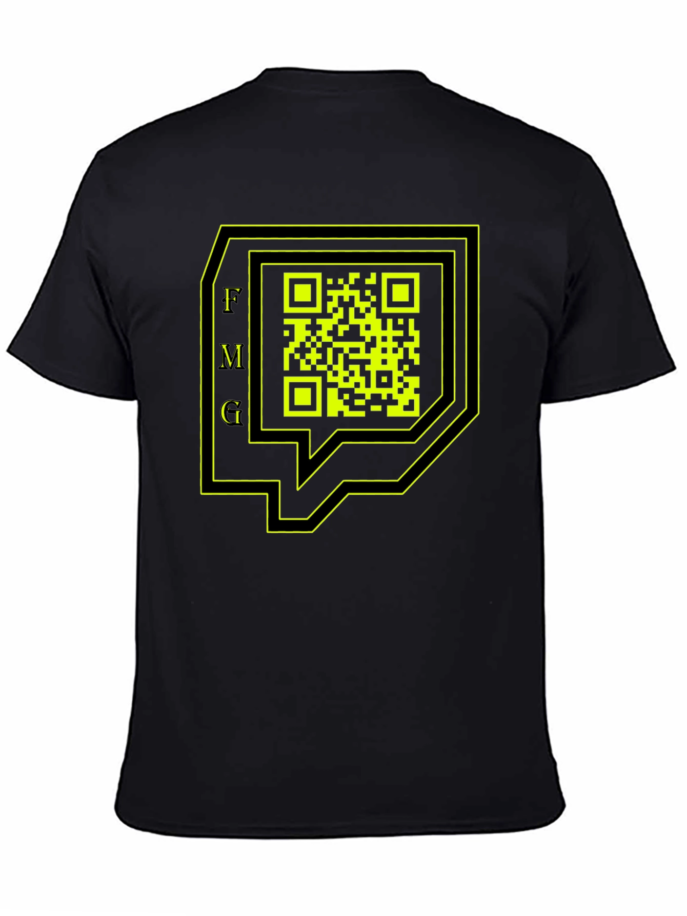 FMG QR Code Graphic Black T-Shirt