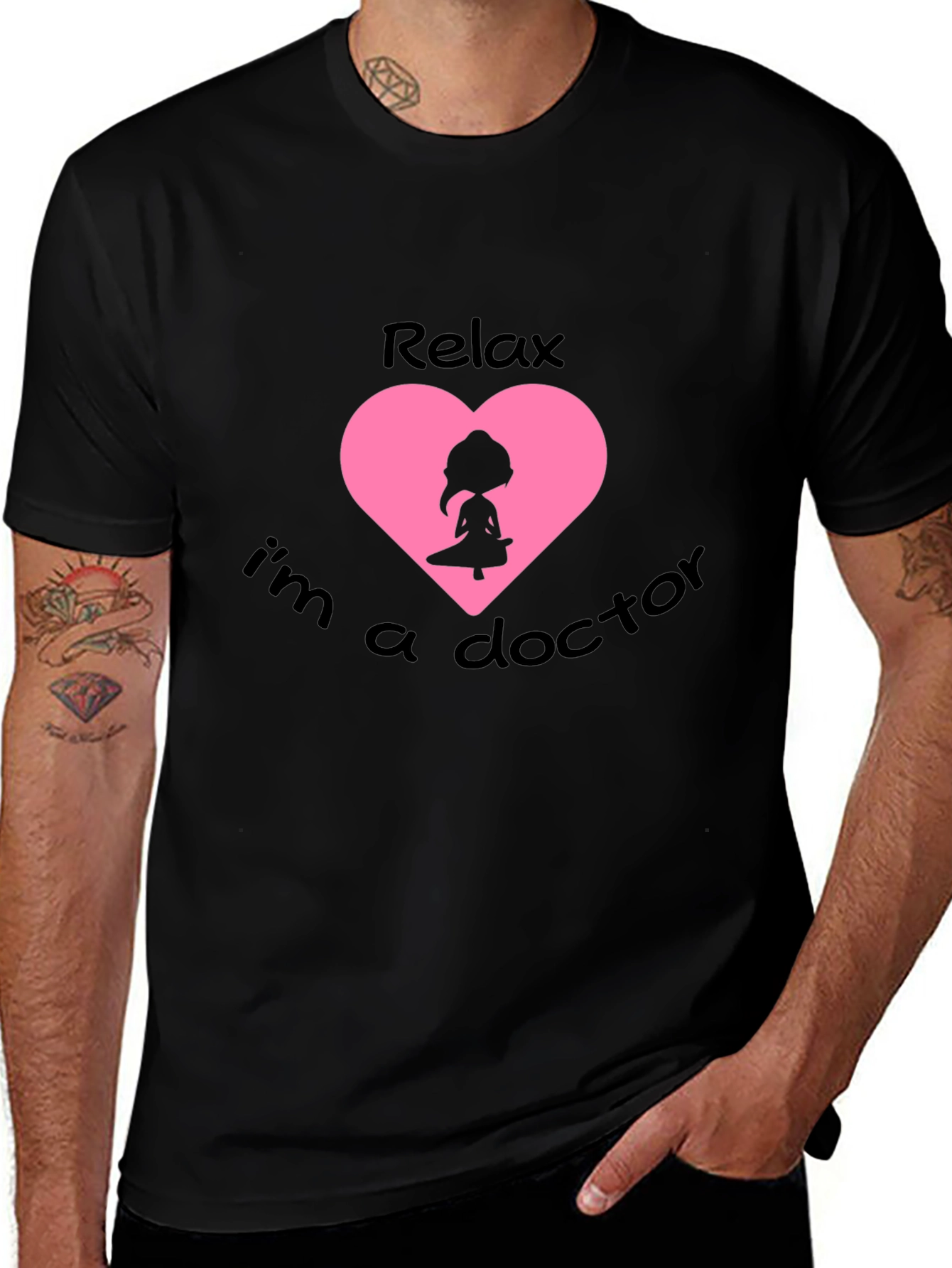 Relax Im a Doctor T-Shirt - Yoga Heart Design
