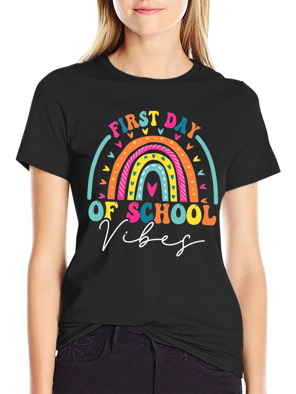 First Day of School Vibes Rainbow T-Shirt