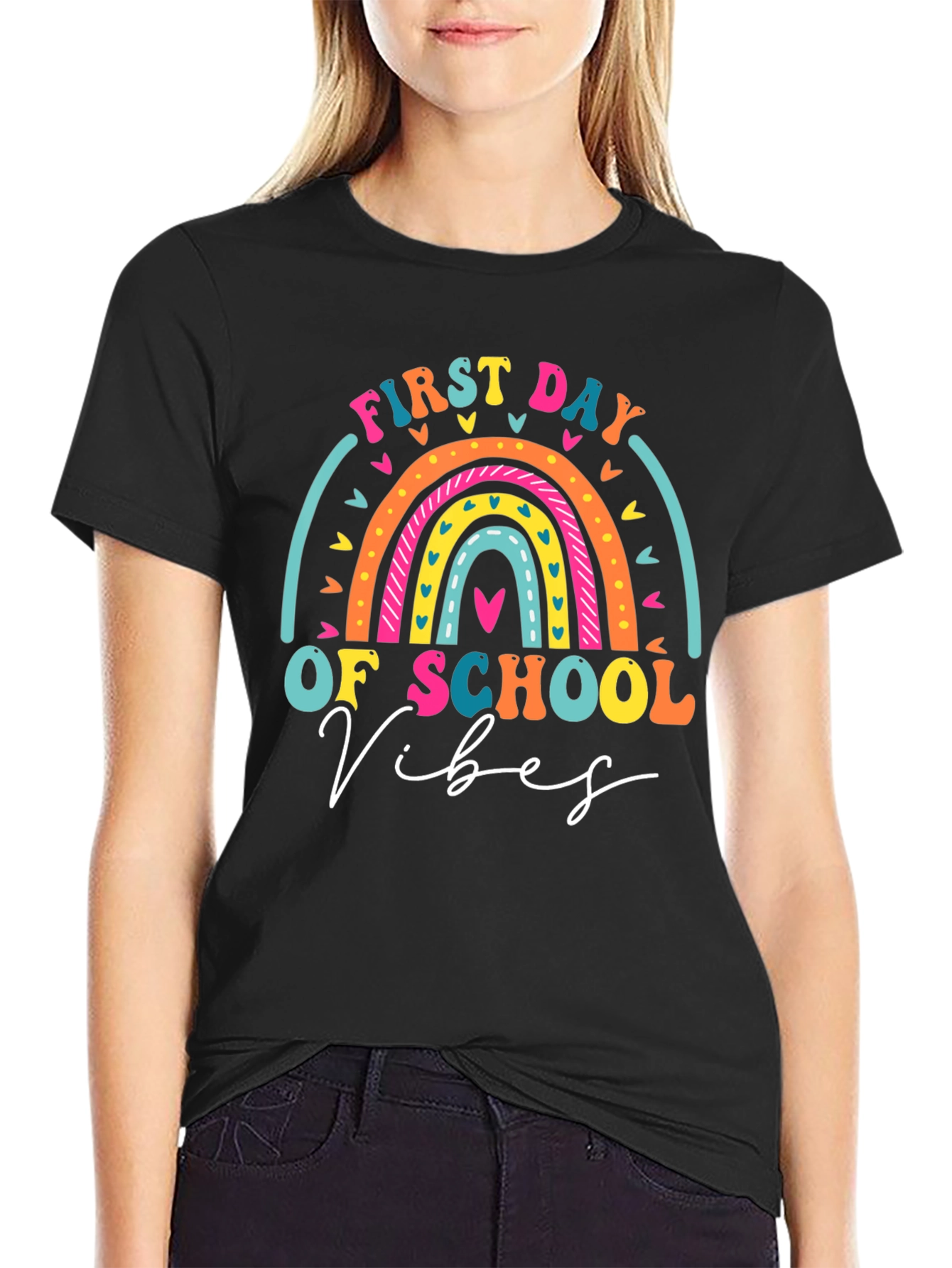 First Day of School Vibes Rainbow T-Shirt