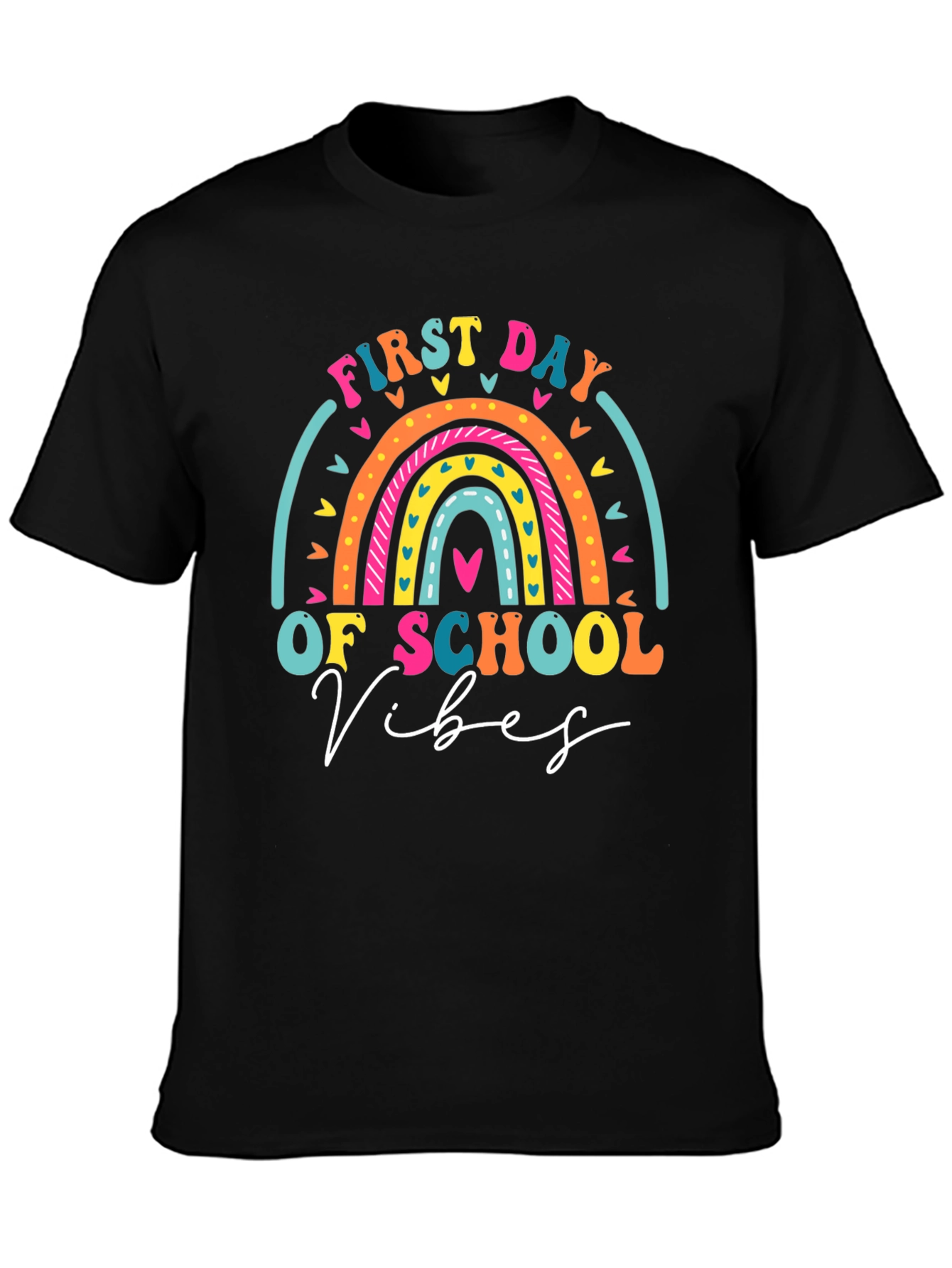 First Day of School Vibes Rainbow T-Shirt