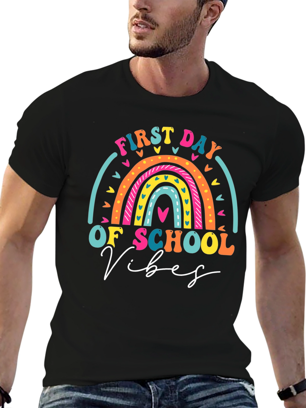 First Day of School Vibes Rainbow T-Shirt