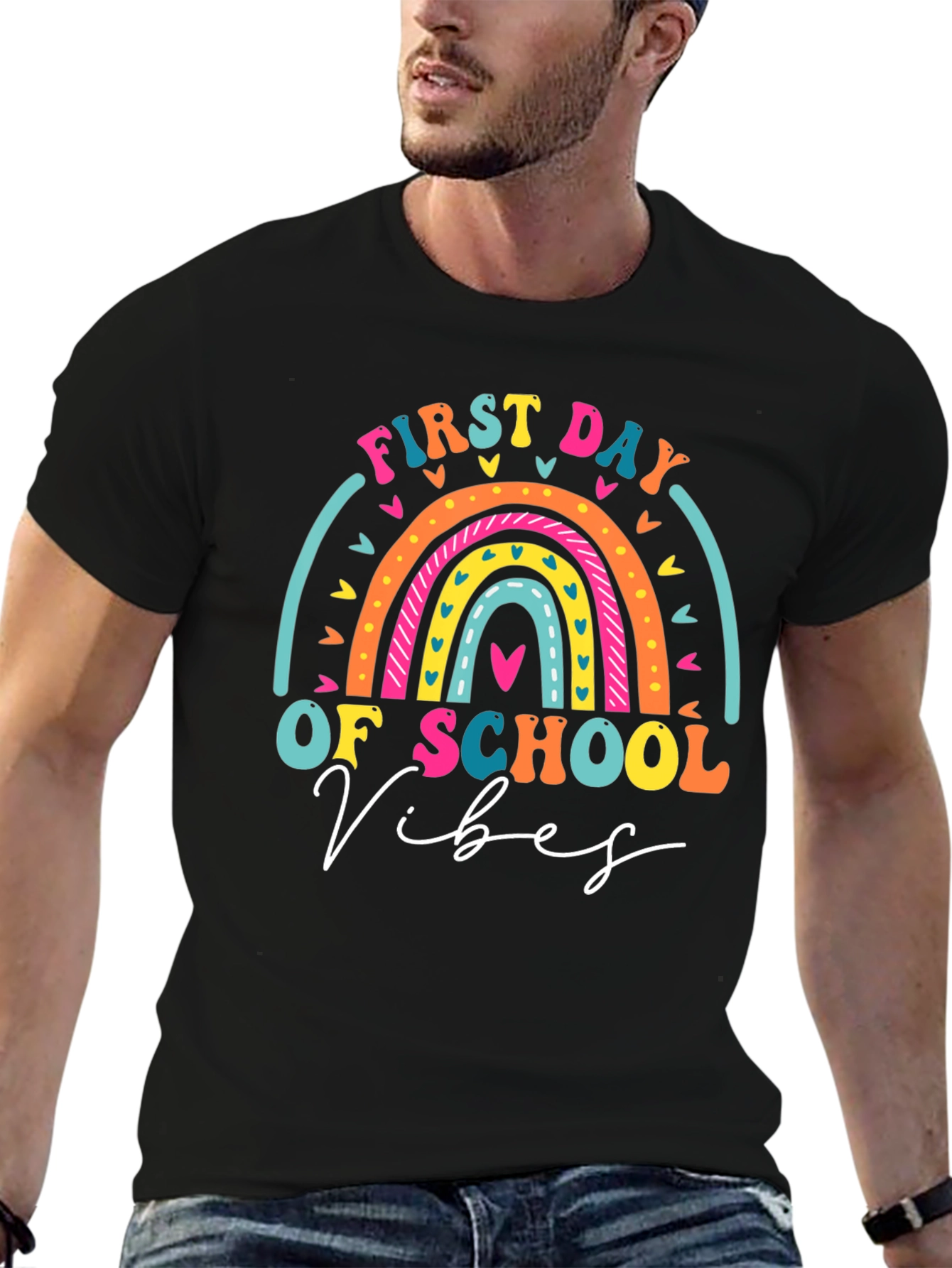 First Day of School Vibes Rainbow T-Shirt