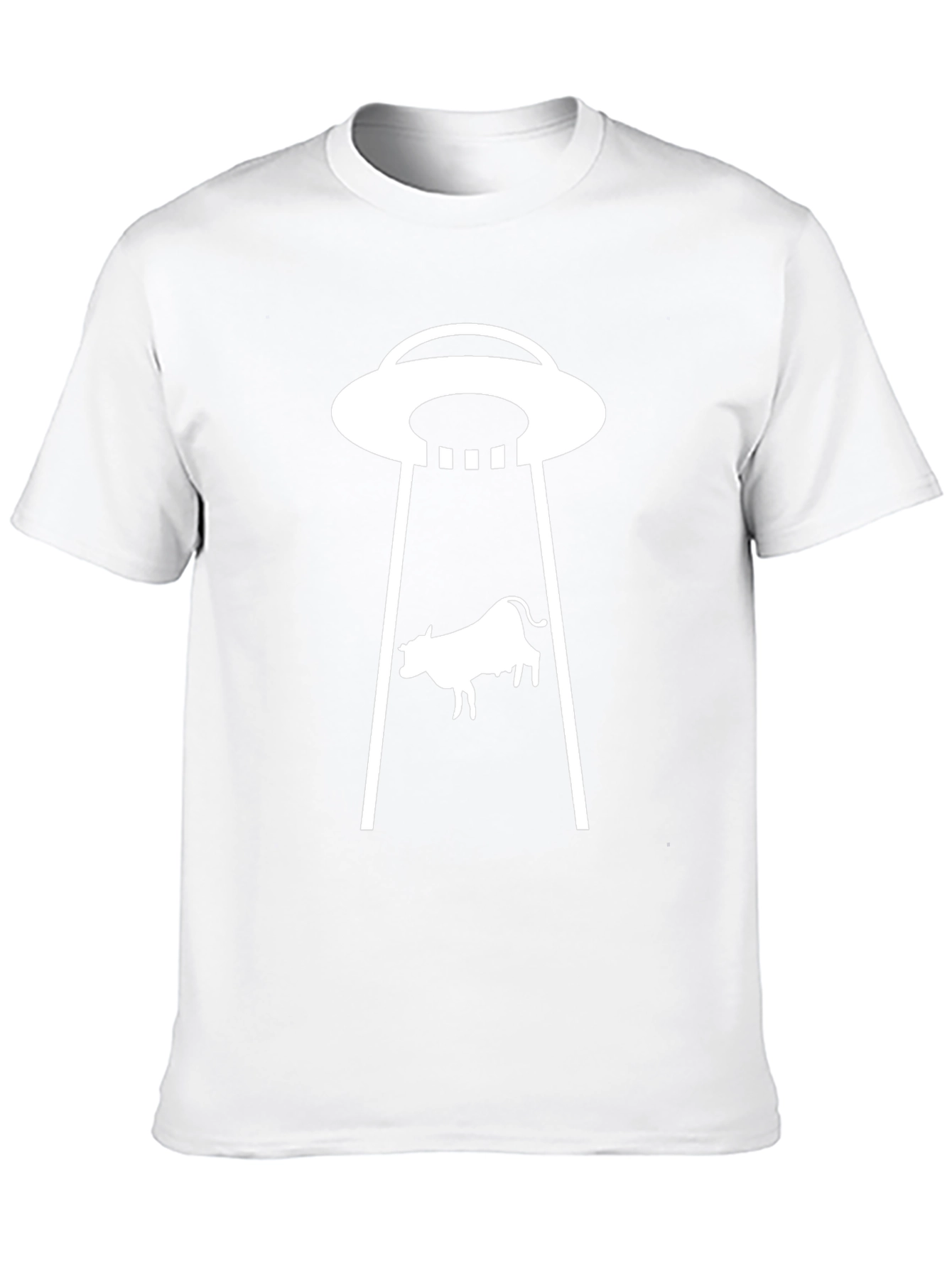 UFO Cow Abduction Black T-Shirt
