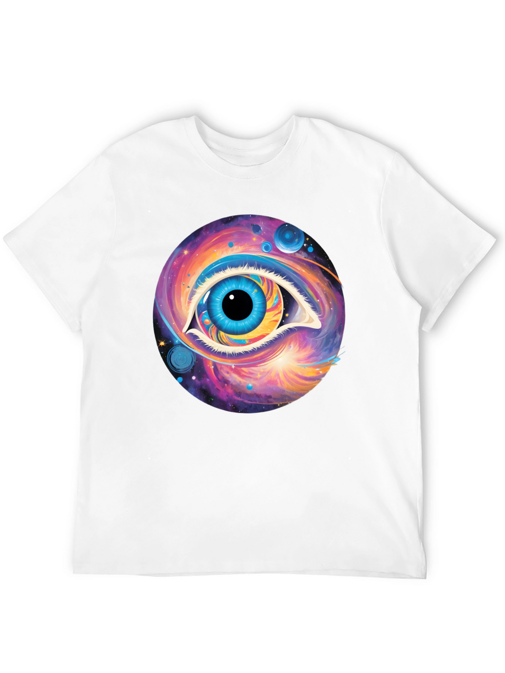 Cosmic Eye Graphic Tee - Black Cotton Comfort