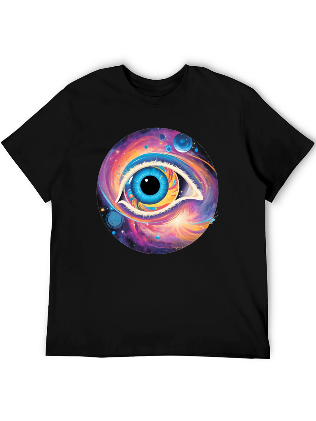 Cosmic Eye Graphic Tee - Black Cotton Comfort