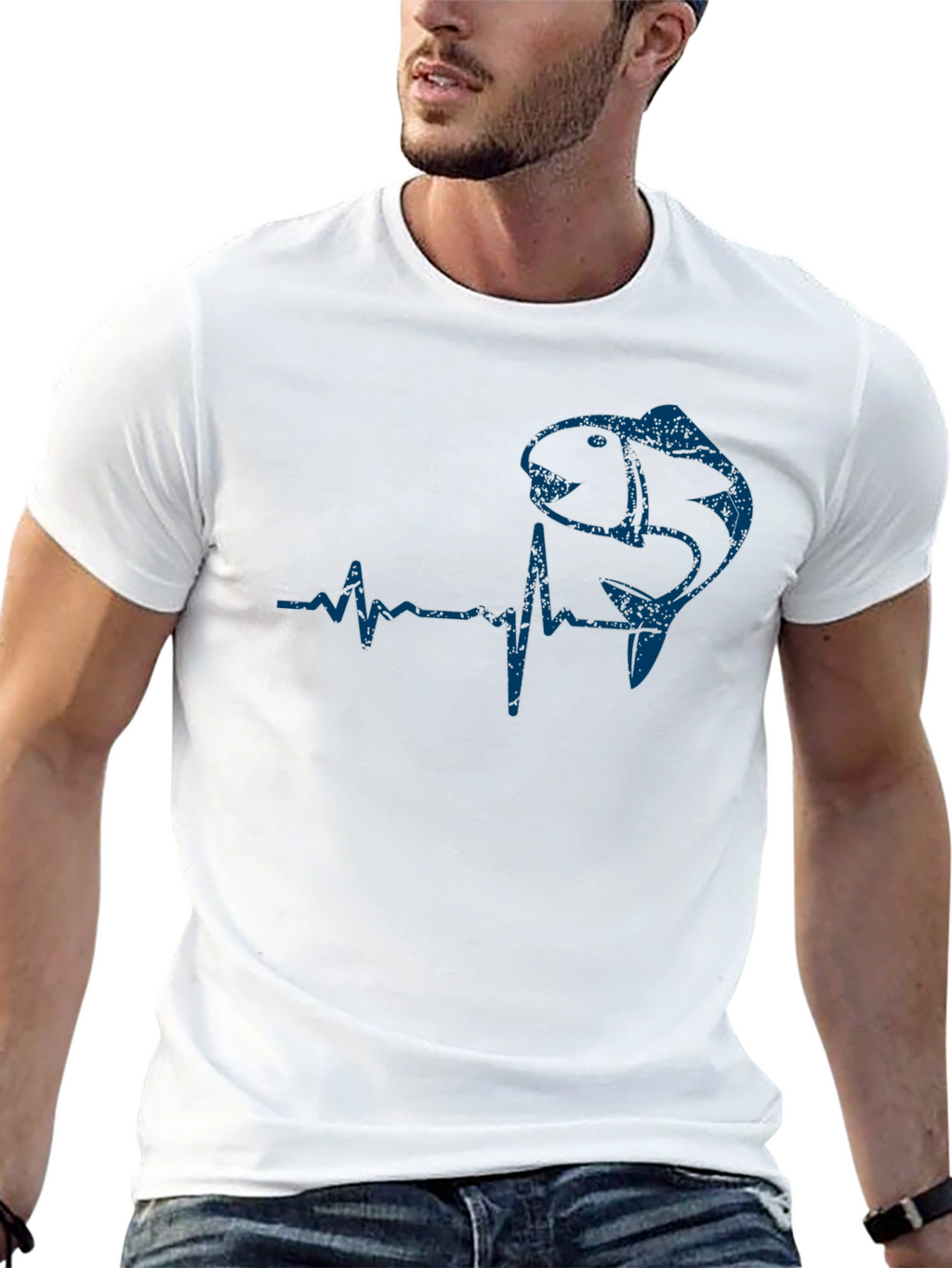 Fishing Heartbeat Graphic Tee