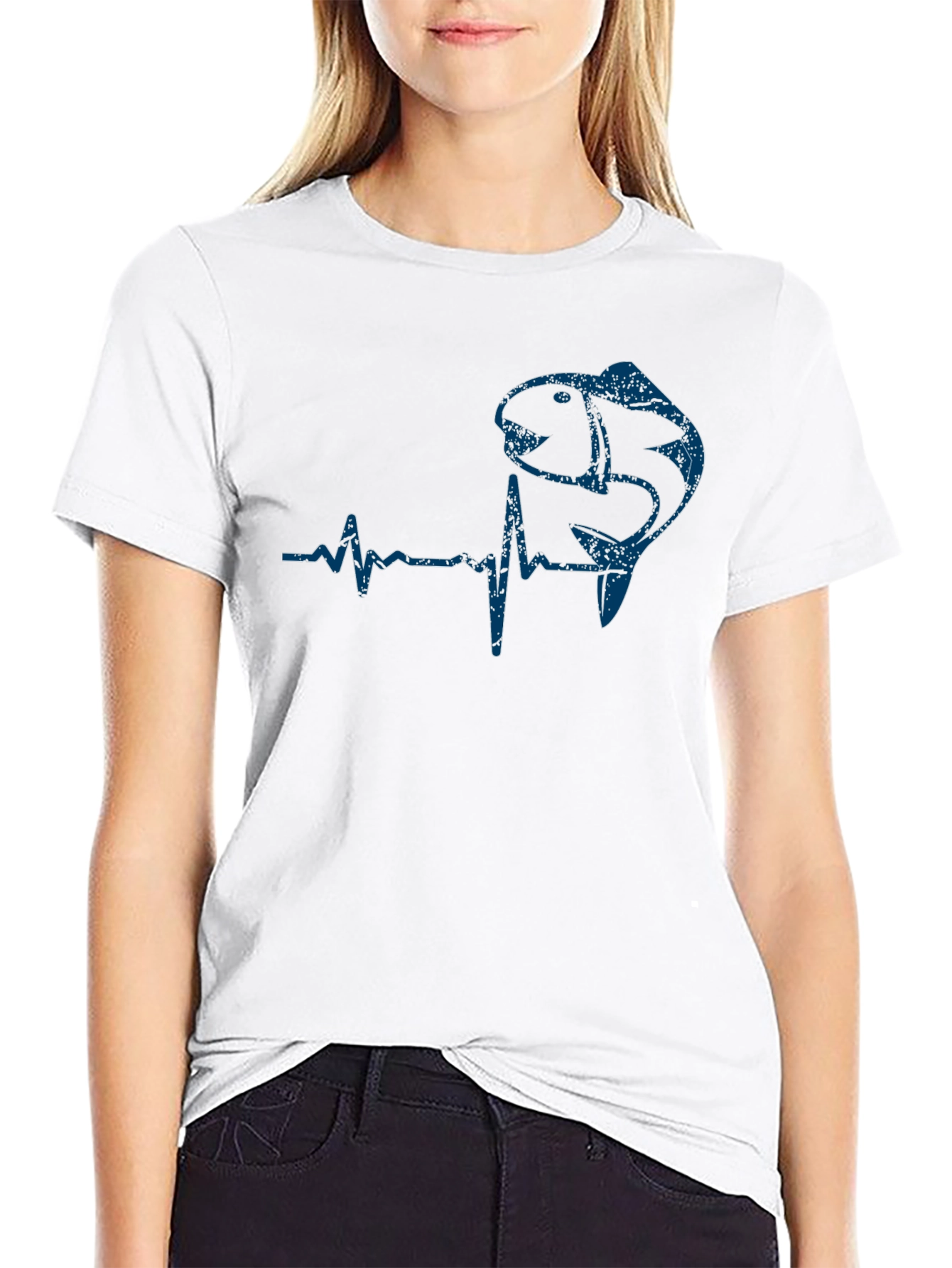 Fishing Heartbeat Graphic Tee