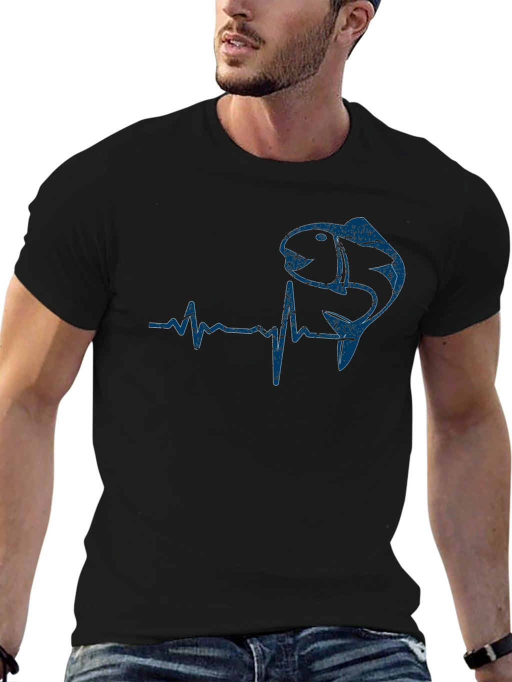 Fishing Heartbeat Graphic Tee