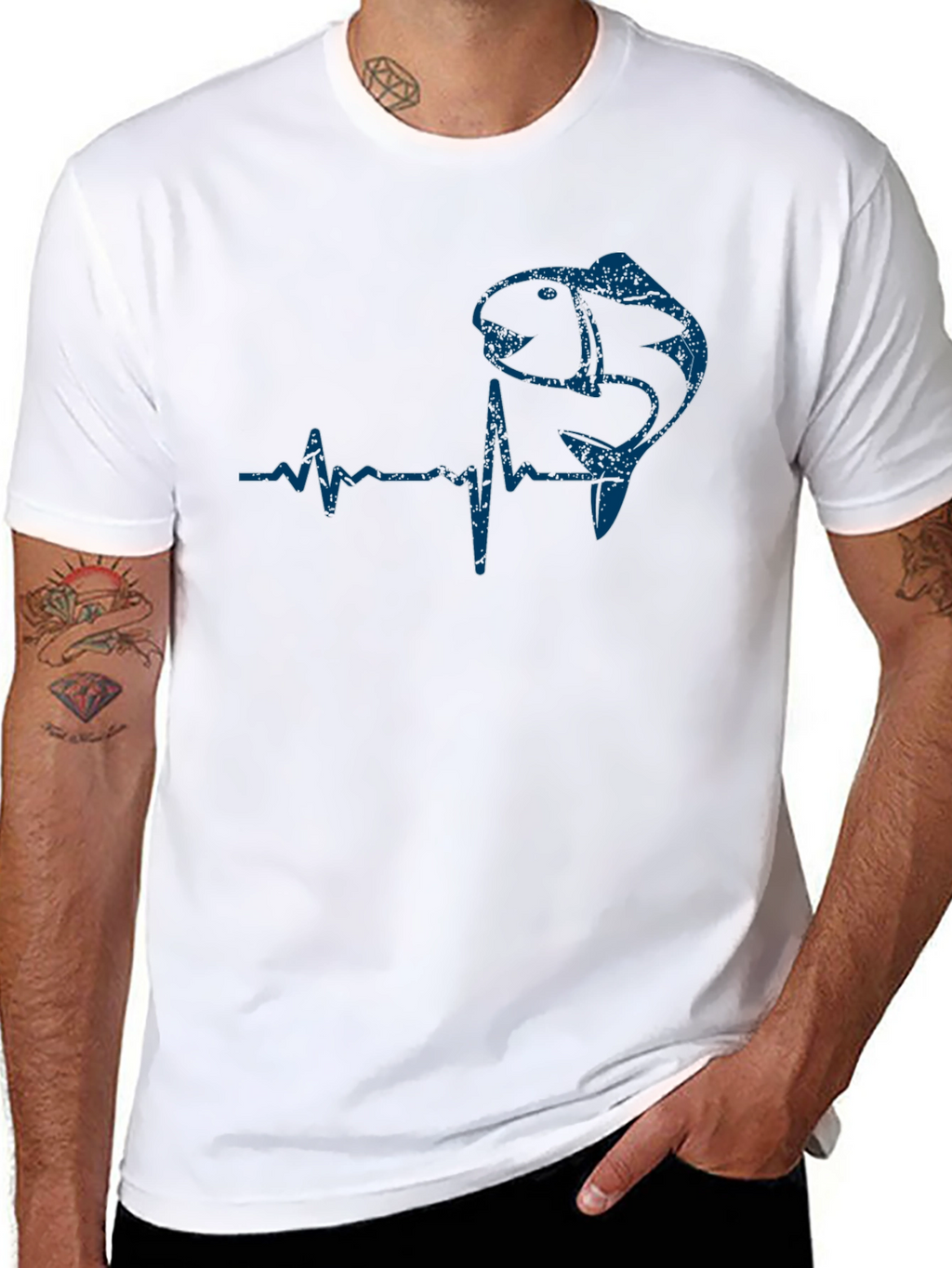 Fishing Heartbeat Graphic Tee