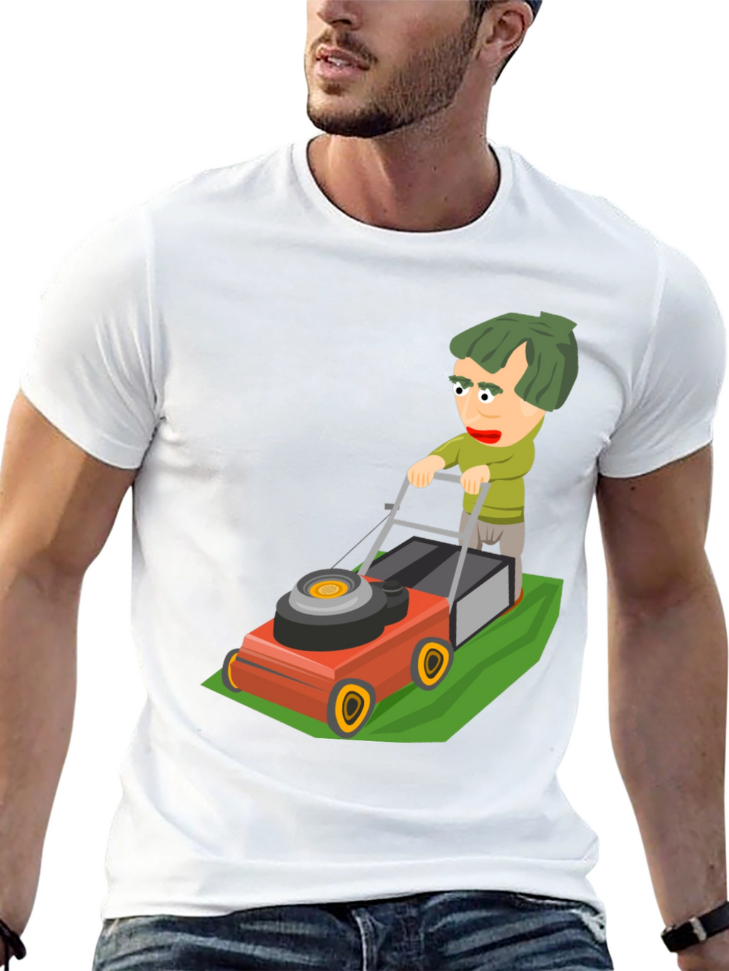 Cartoon Lawn Mower Graphic Tee