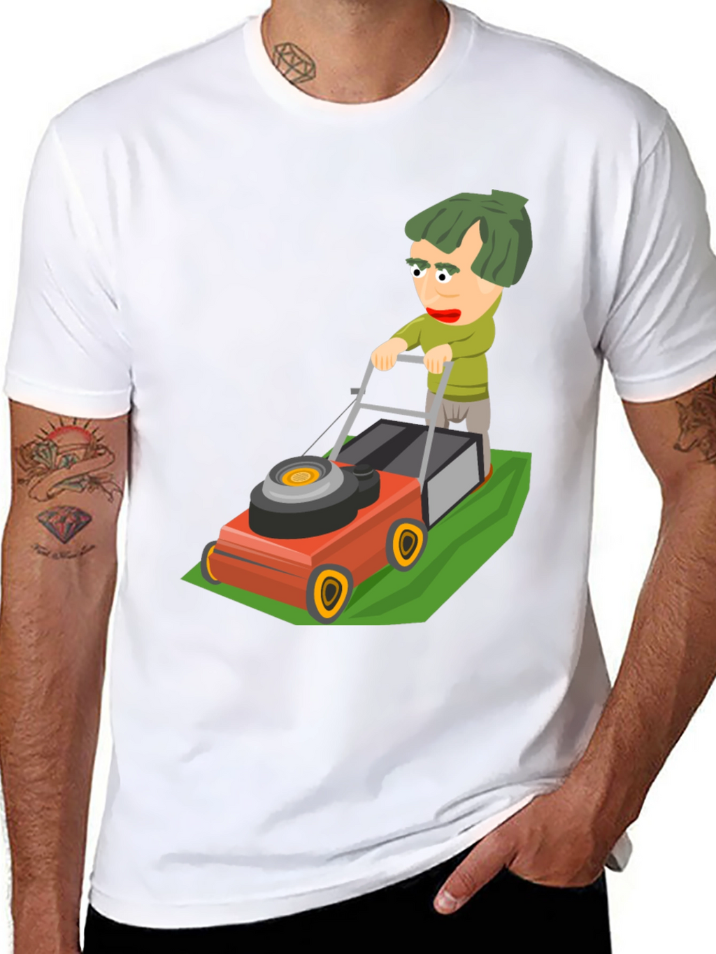 Cartoon Lawn Mower Graphic Tee