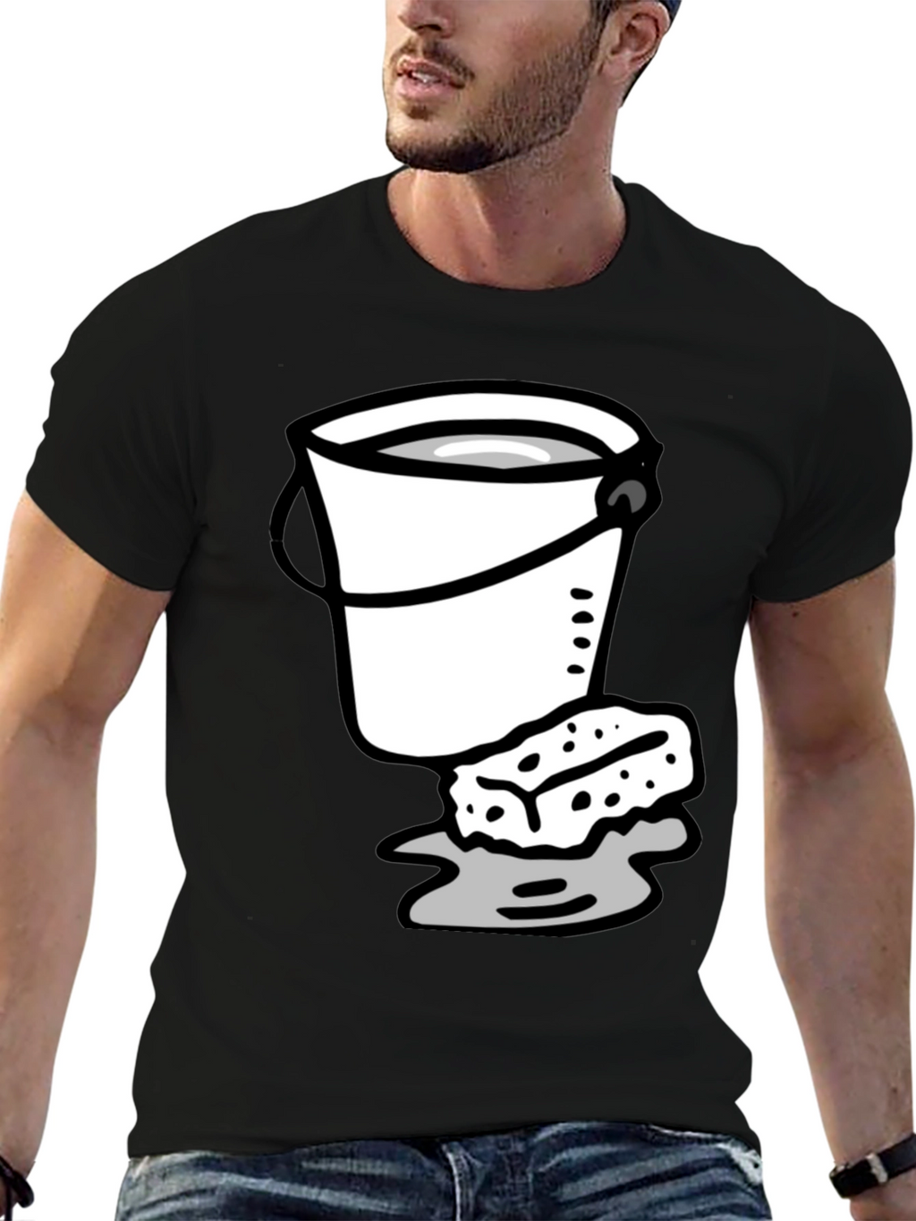 Bucket and Sponge Graphic Tee - Black