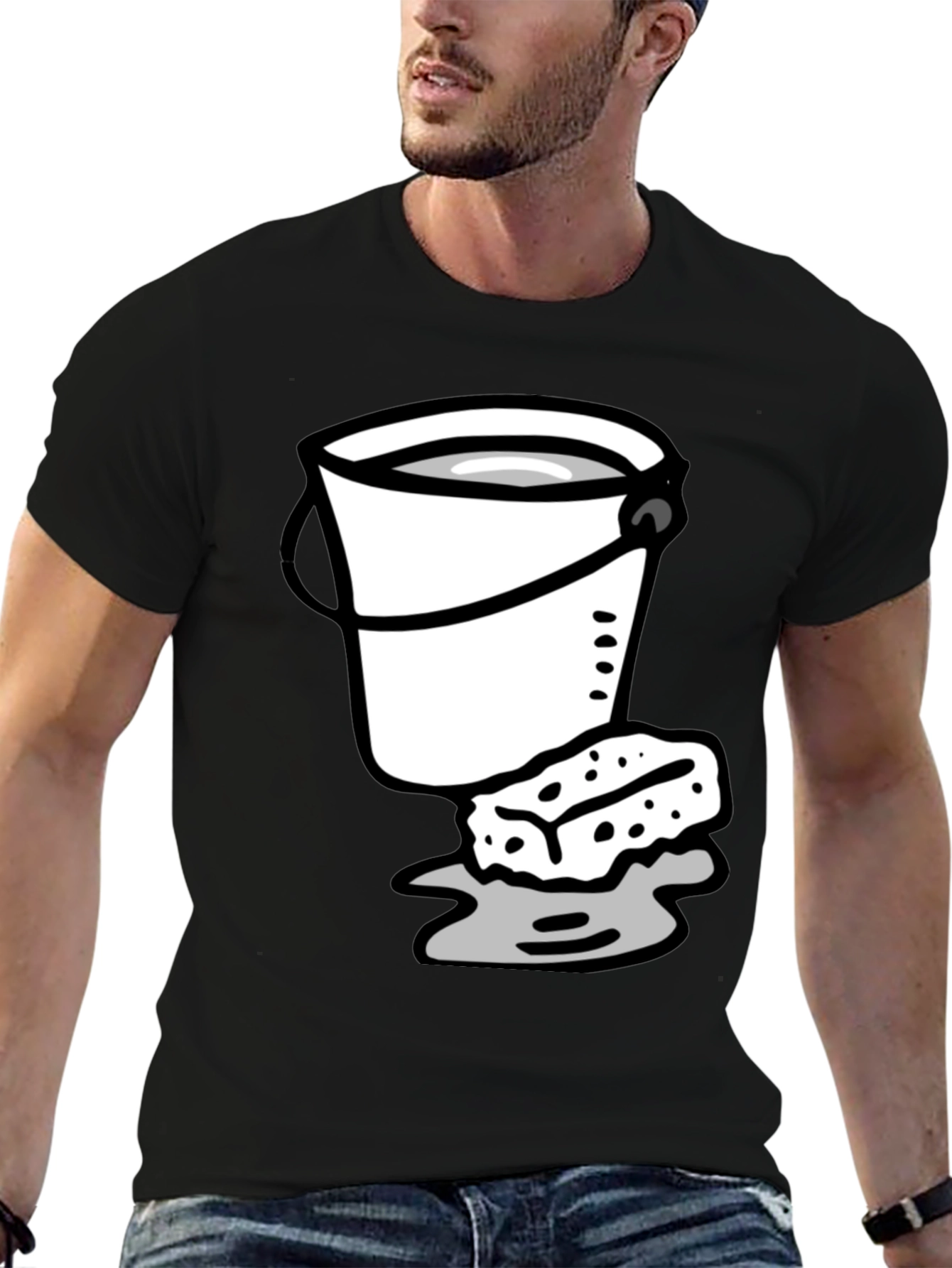 Bucket and Sponge Graphic Tee - Black