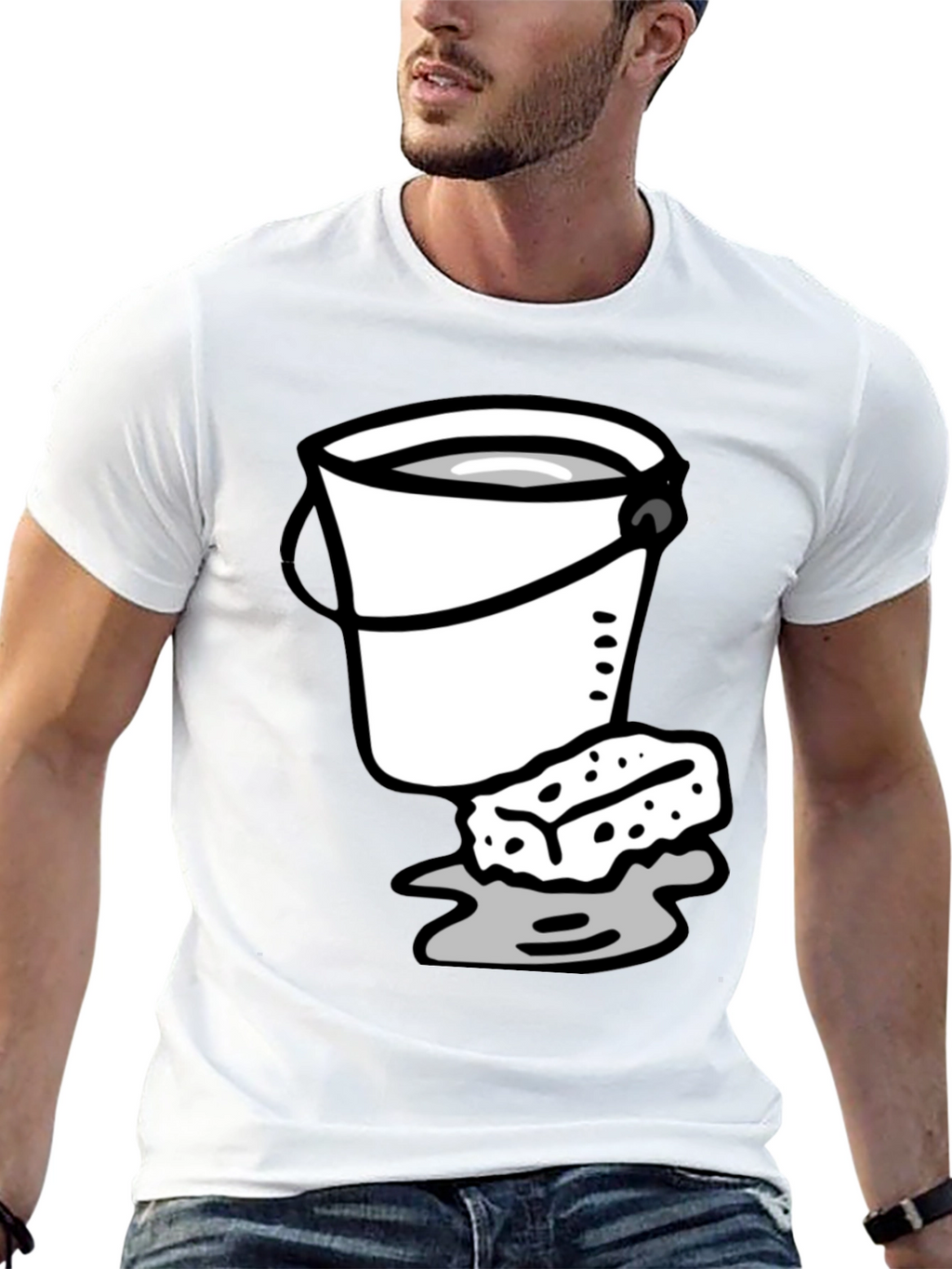 Bucket and Sponge Graphic Tee - Black