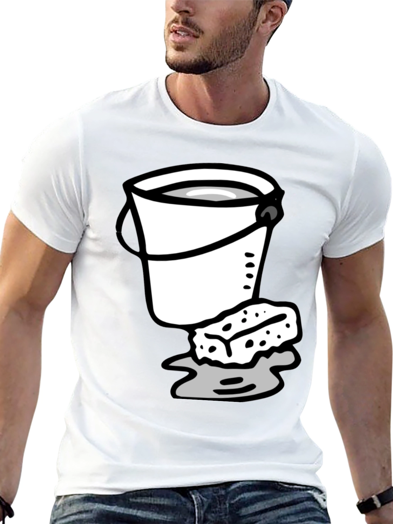 Bucket and Sponge Graphic Tee - Black