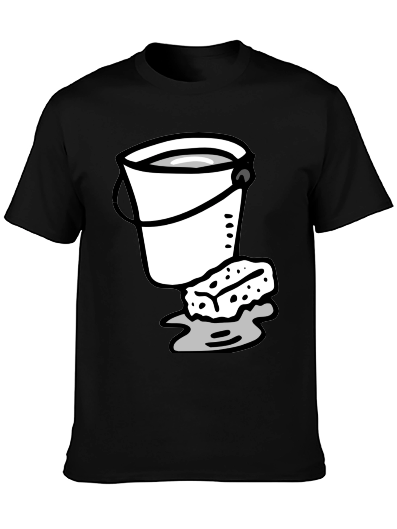 Bucket and Sponge Graphic Tee - Black