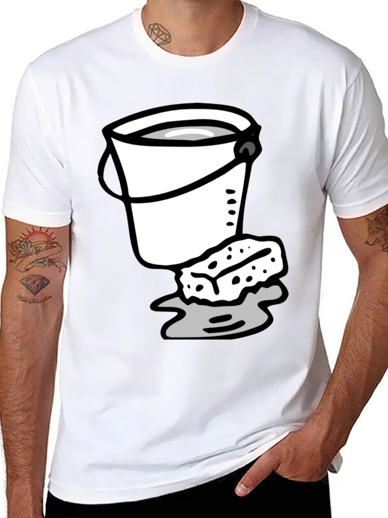 Bucket and Sponge Graphic Tee - Black