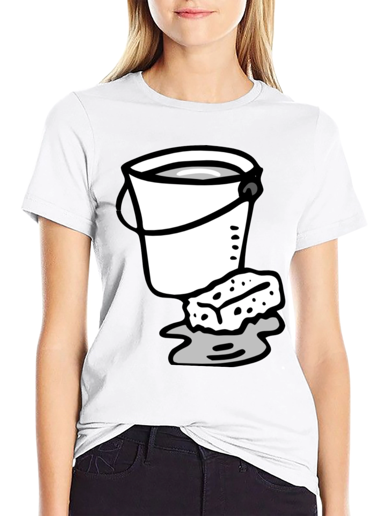 Bucket and Sponge Graphic Tee - Black