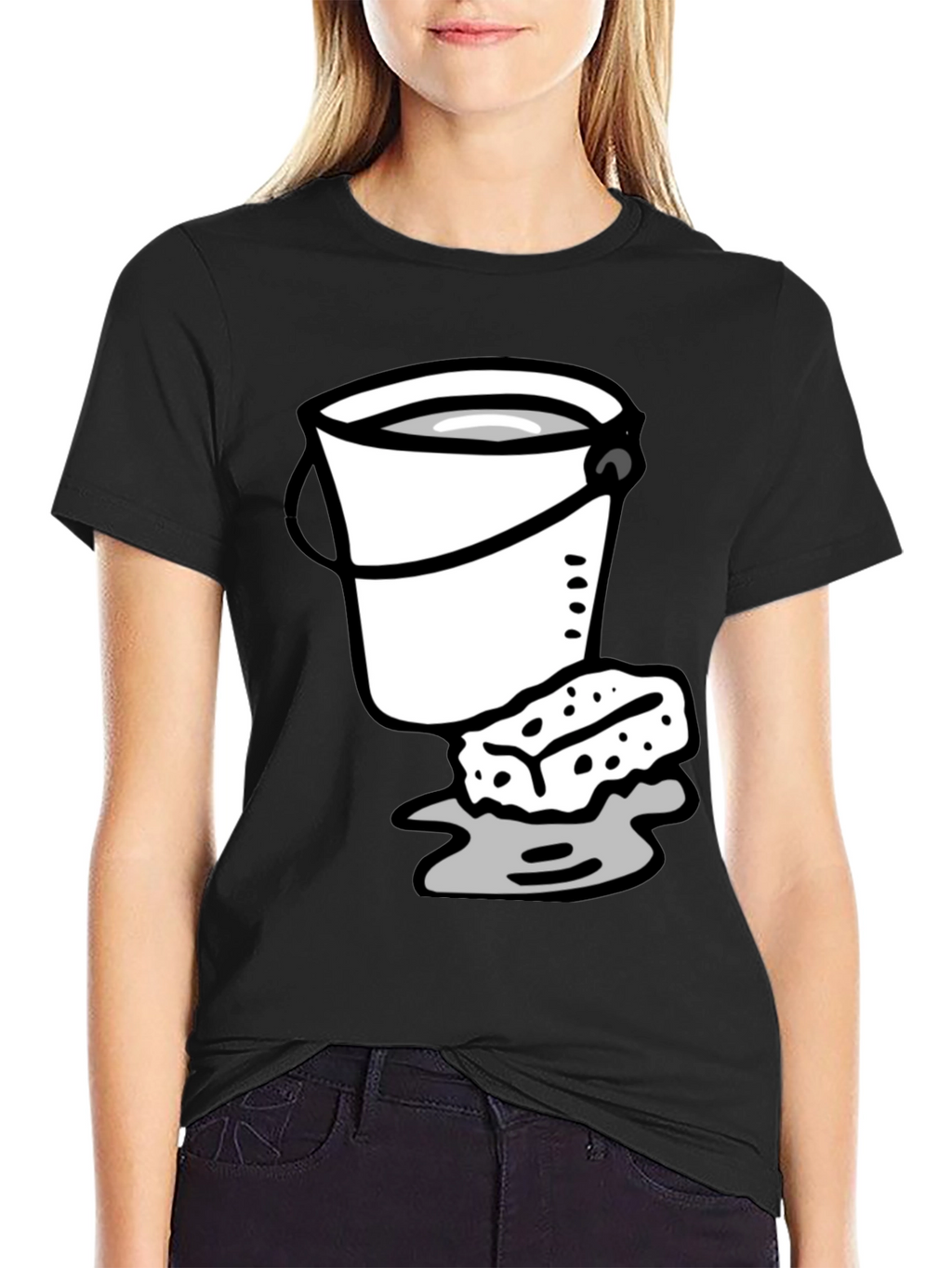 Bucket and Sponge Graphic Tee - Black