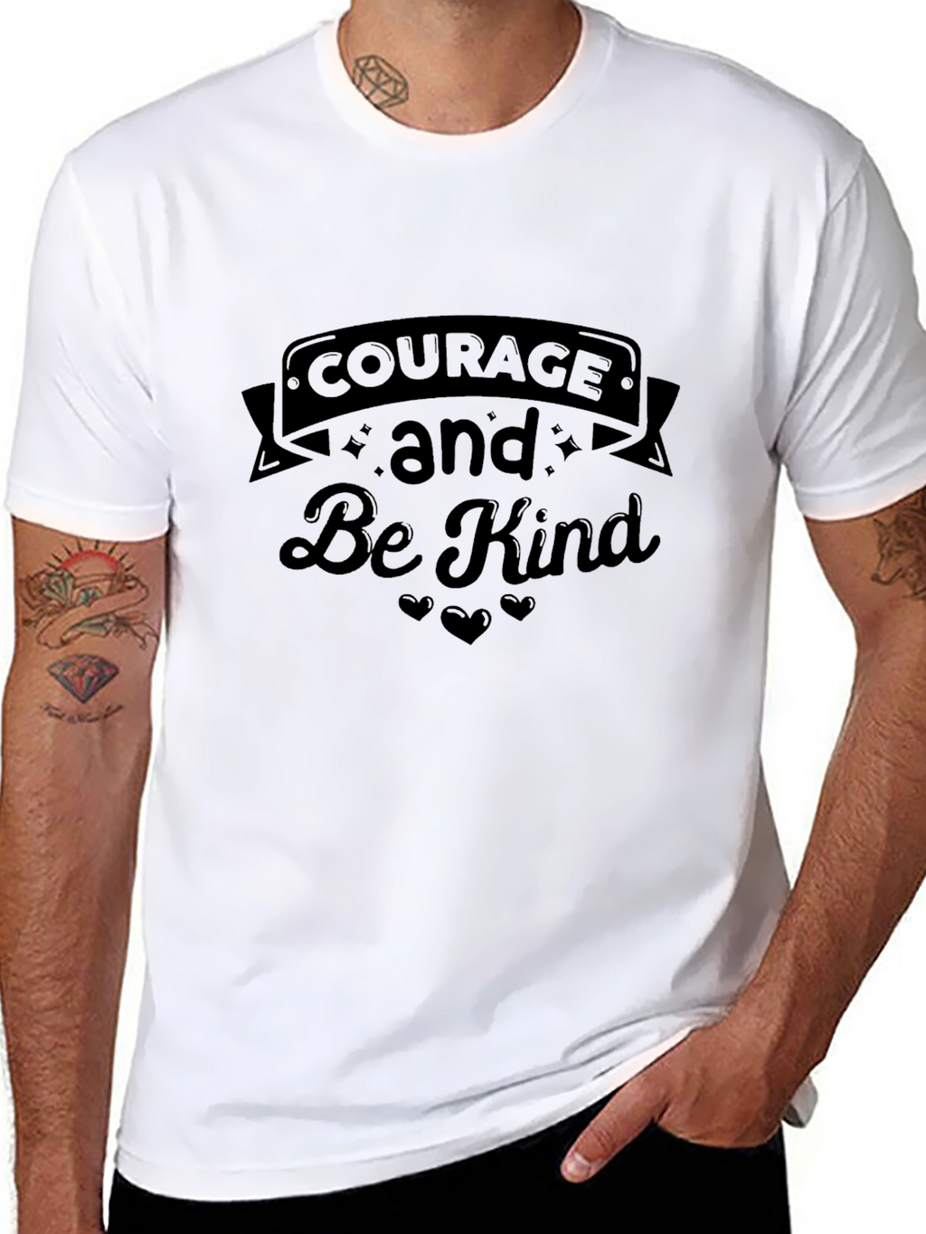 Courage and Be Kind Black T-Shirt