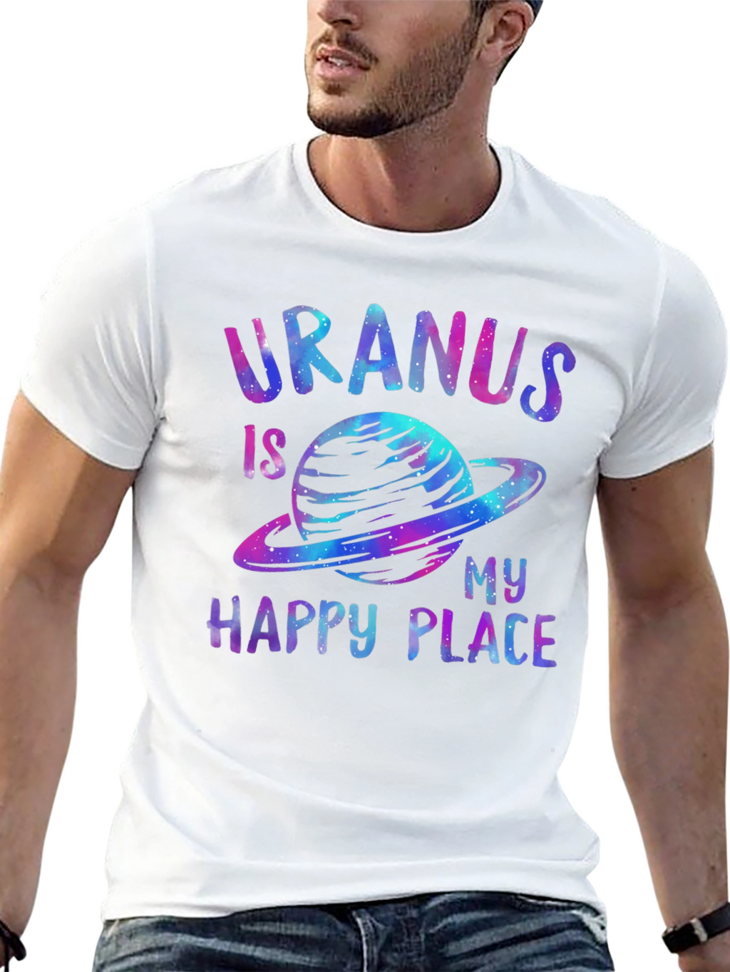 Uranus Is My Happy Place Galaxy T-Shirt