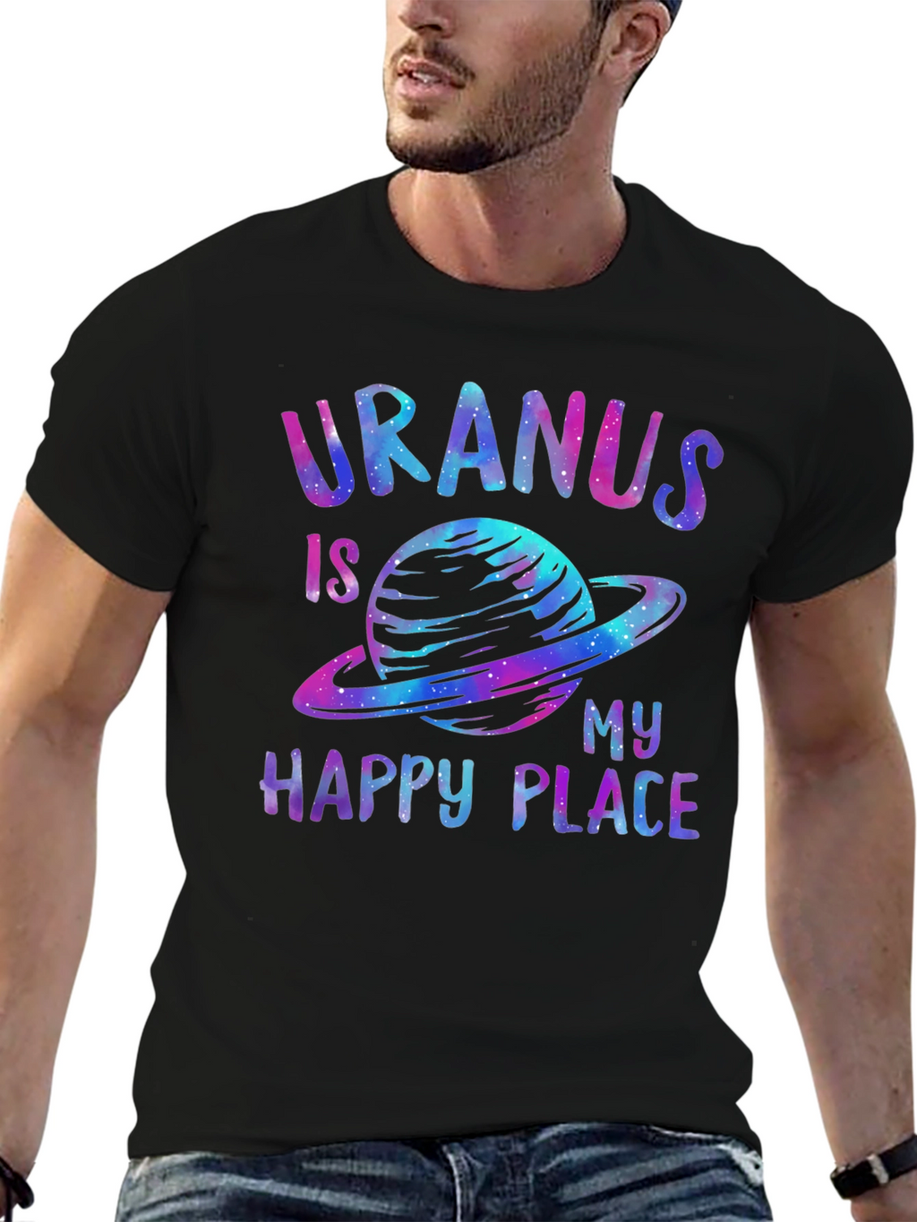Uranus Is My Happy Place Galaxy T-Shirt