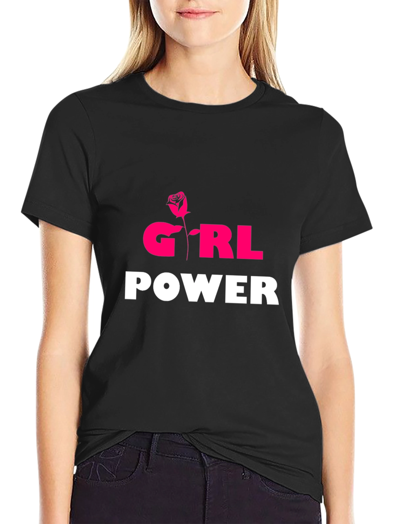Girl Power T-Shirt - Rose Graphic Tee