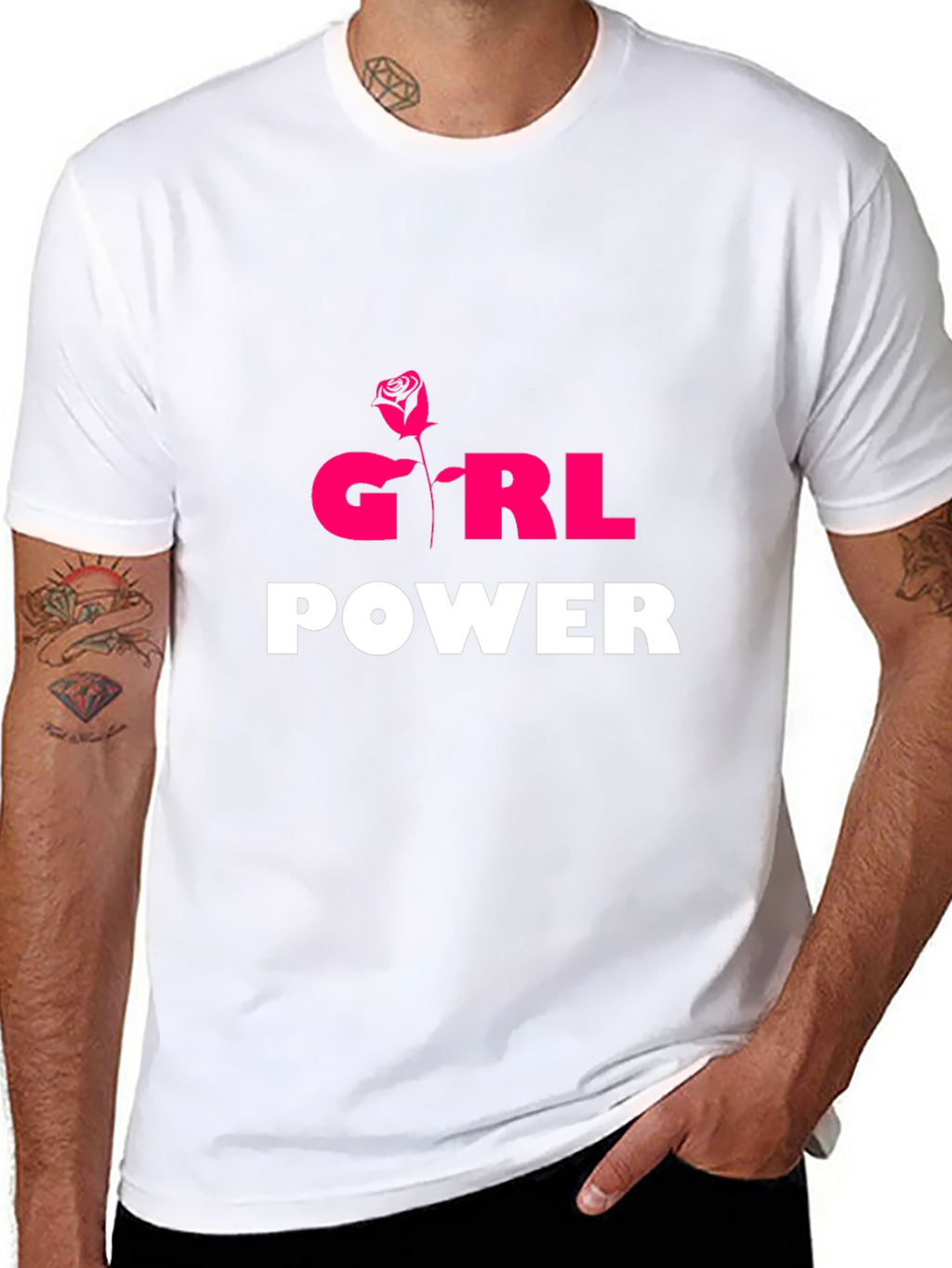 Girl Power T-Shirt - Rose Graphic Tee
