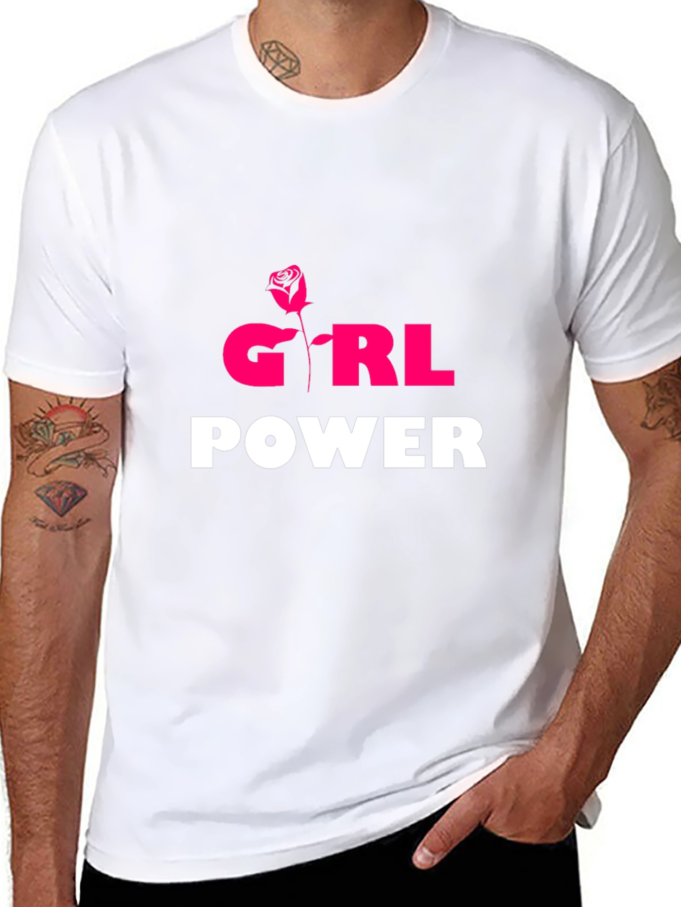 Girl Power T-Shirt - Rose Graphic Tee