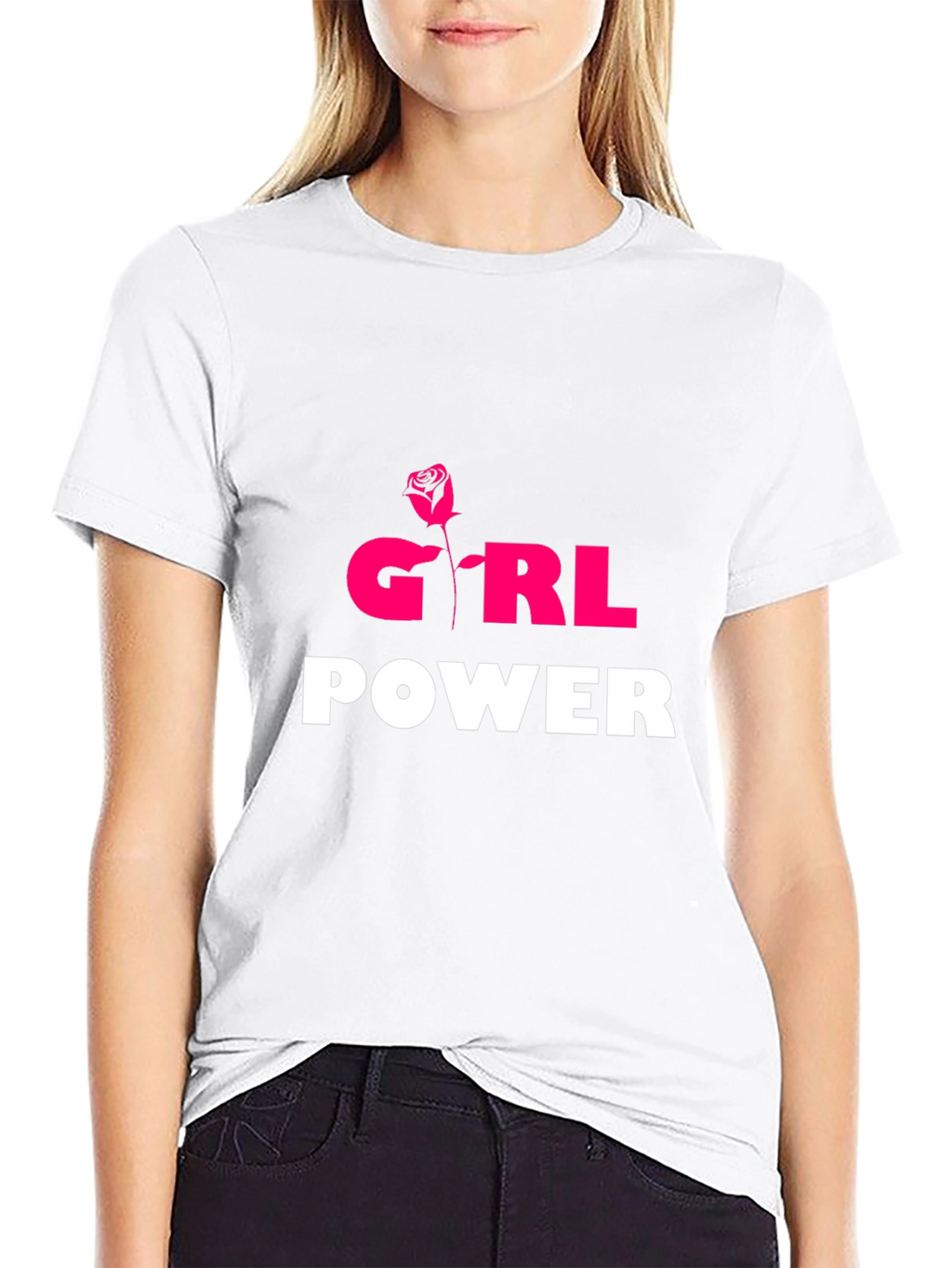 Girl Power T-Shirt - Rose Graphic Tee