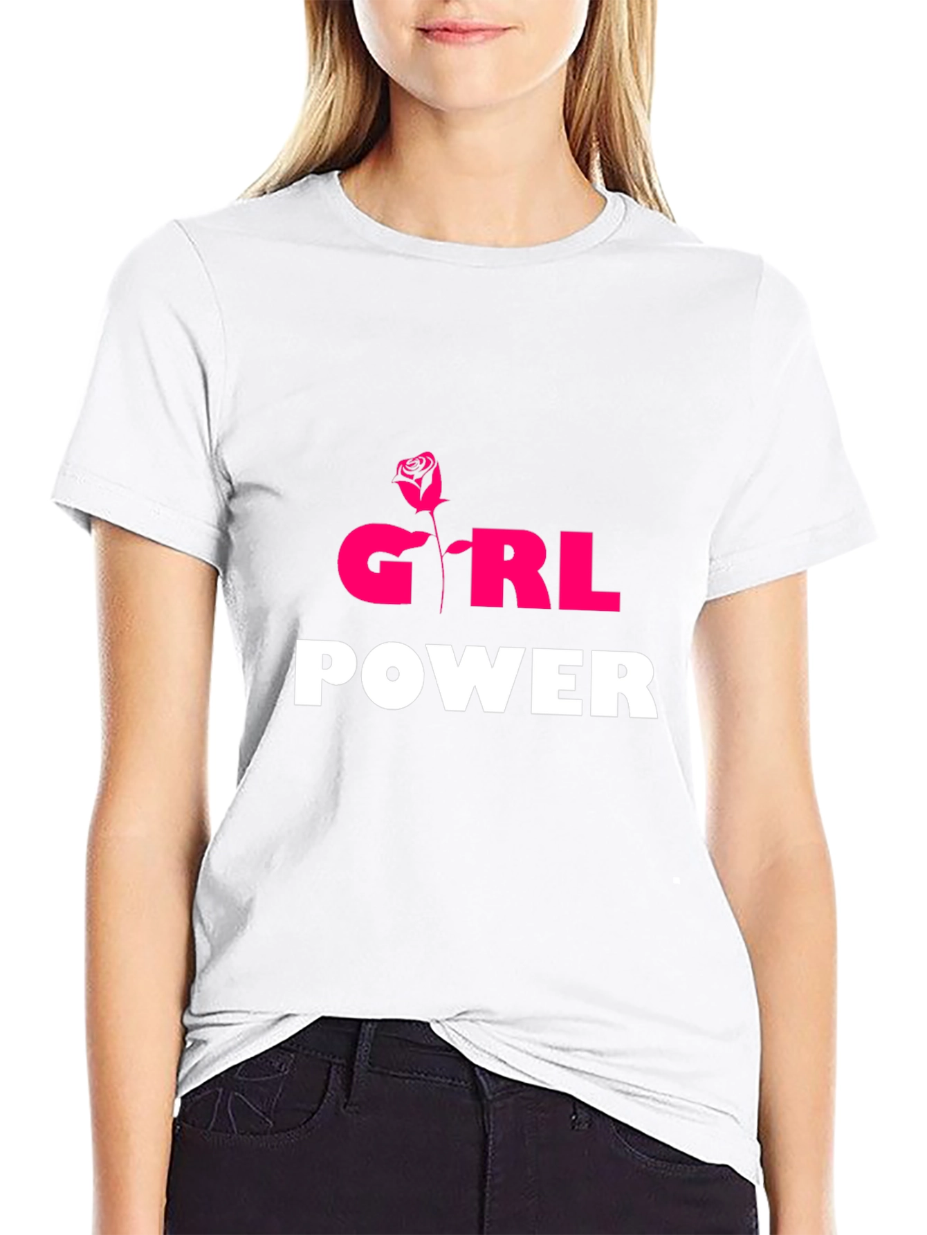 Girl Power T-Shirt - Rose Graphic Tee